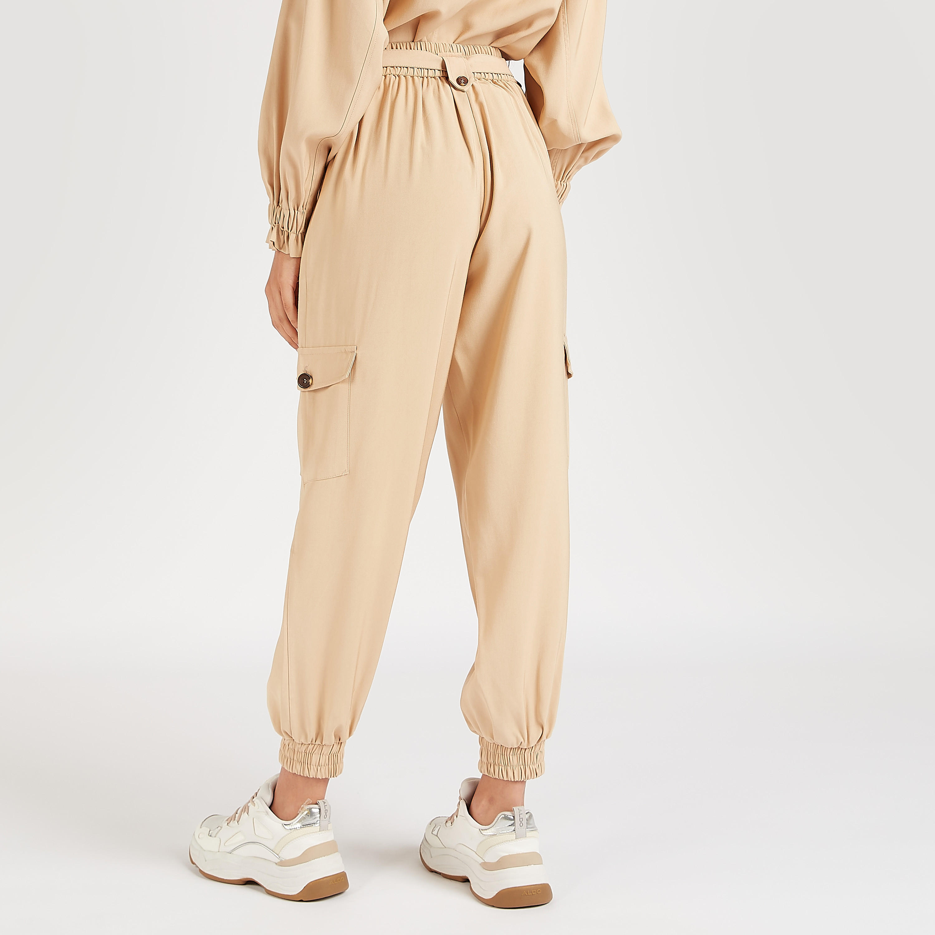 Solid High-Rise Cargo Pants with Belt and Pockets-women-clothing-bottoms-joggers-image-4