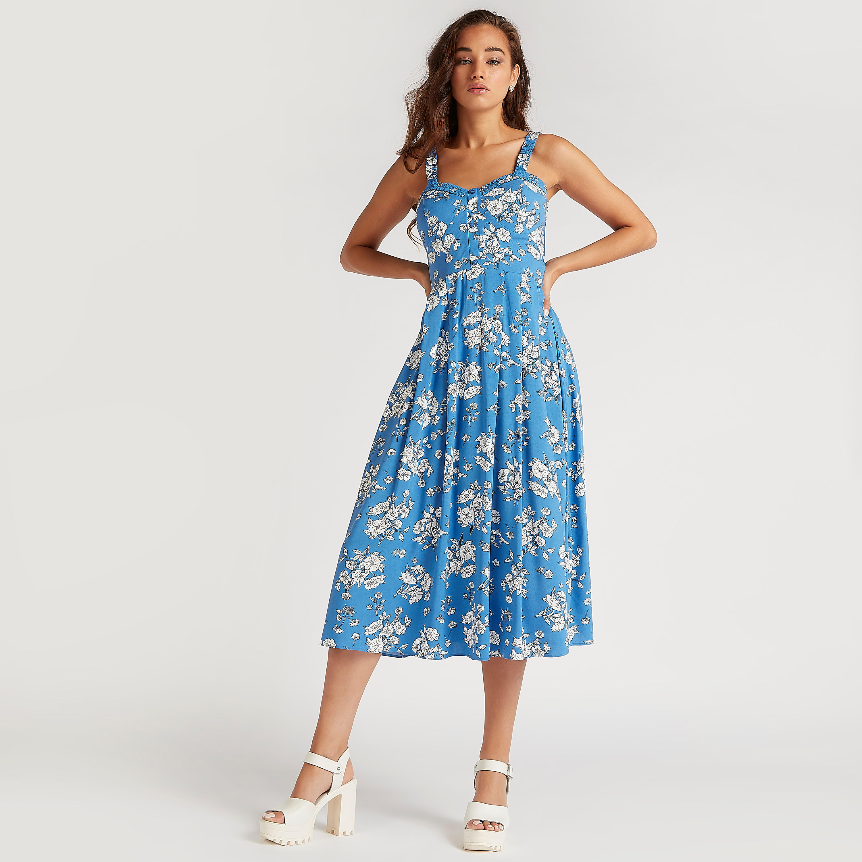فستان ميدي إيه لاين بطبعات أزهار وظهر مطرّز-women-clothing-dresses-image-2