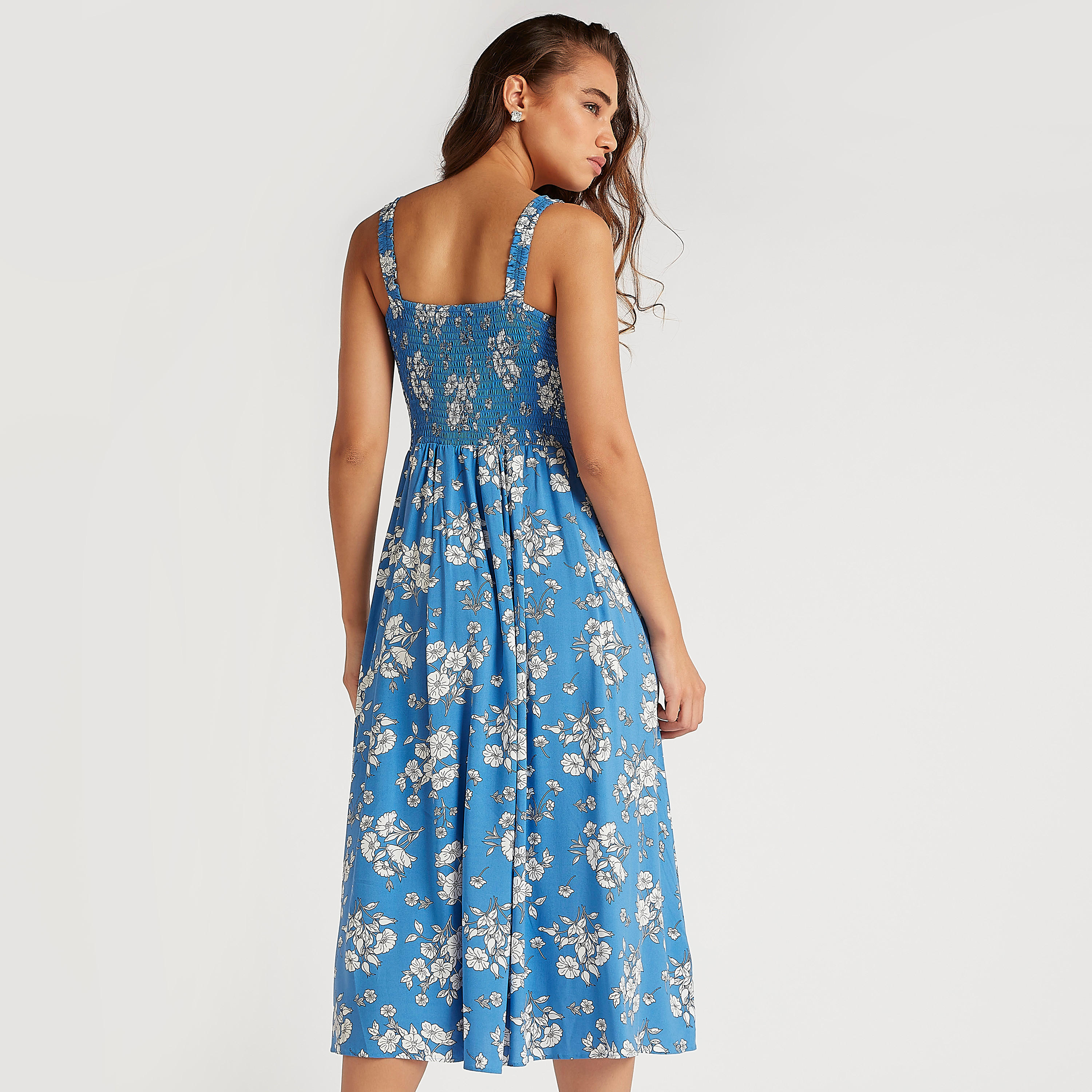 فستان ميدي إيه لاين بطبعات أزهار وظهر مطرّز-women-clothing-dresses-image-4