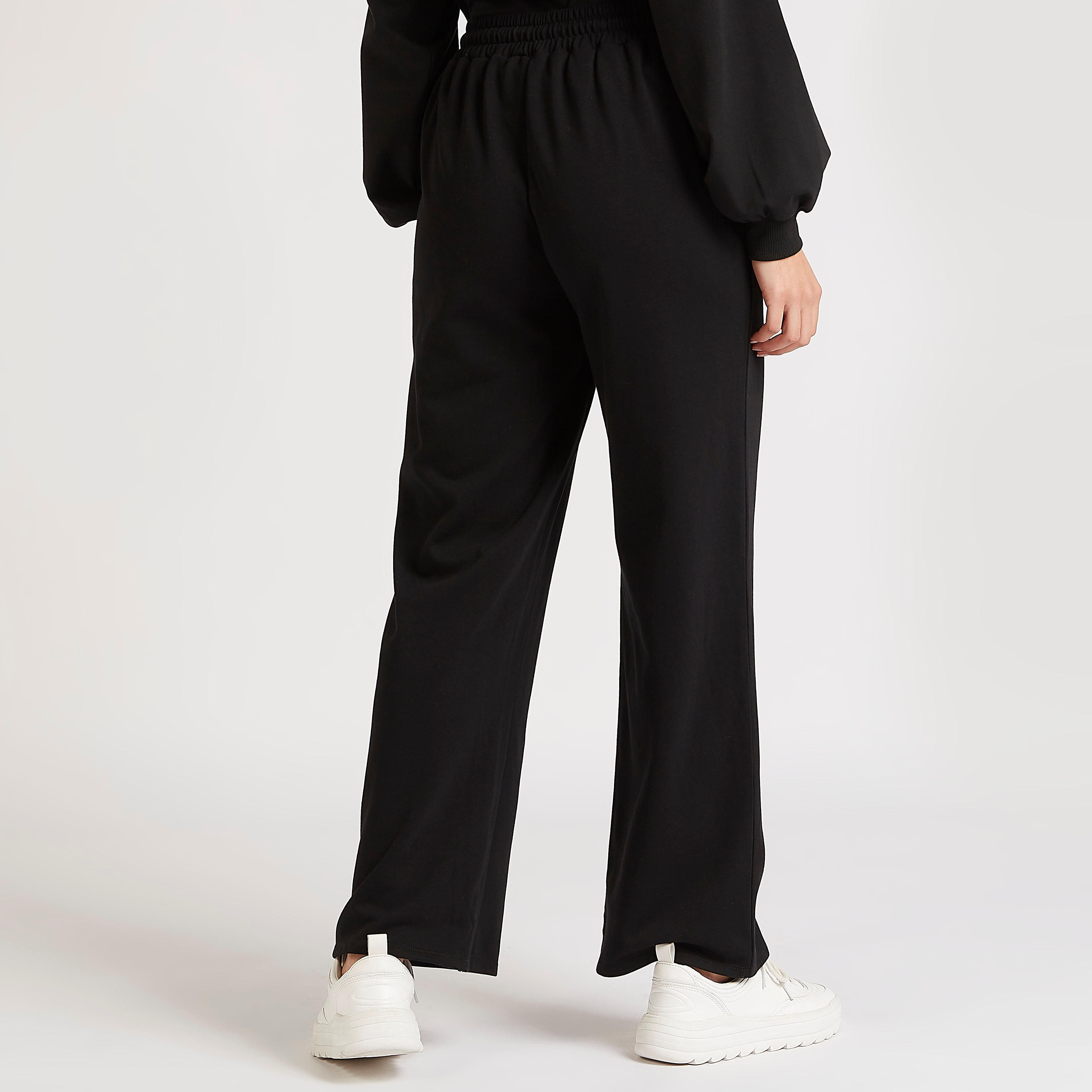 بنطلون واسع بقصّة مستقيمة ورباط إغلاق وخصر متوسّط الارتفاع-women-clothing-bottoms-trousers-image-1