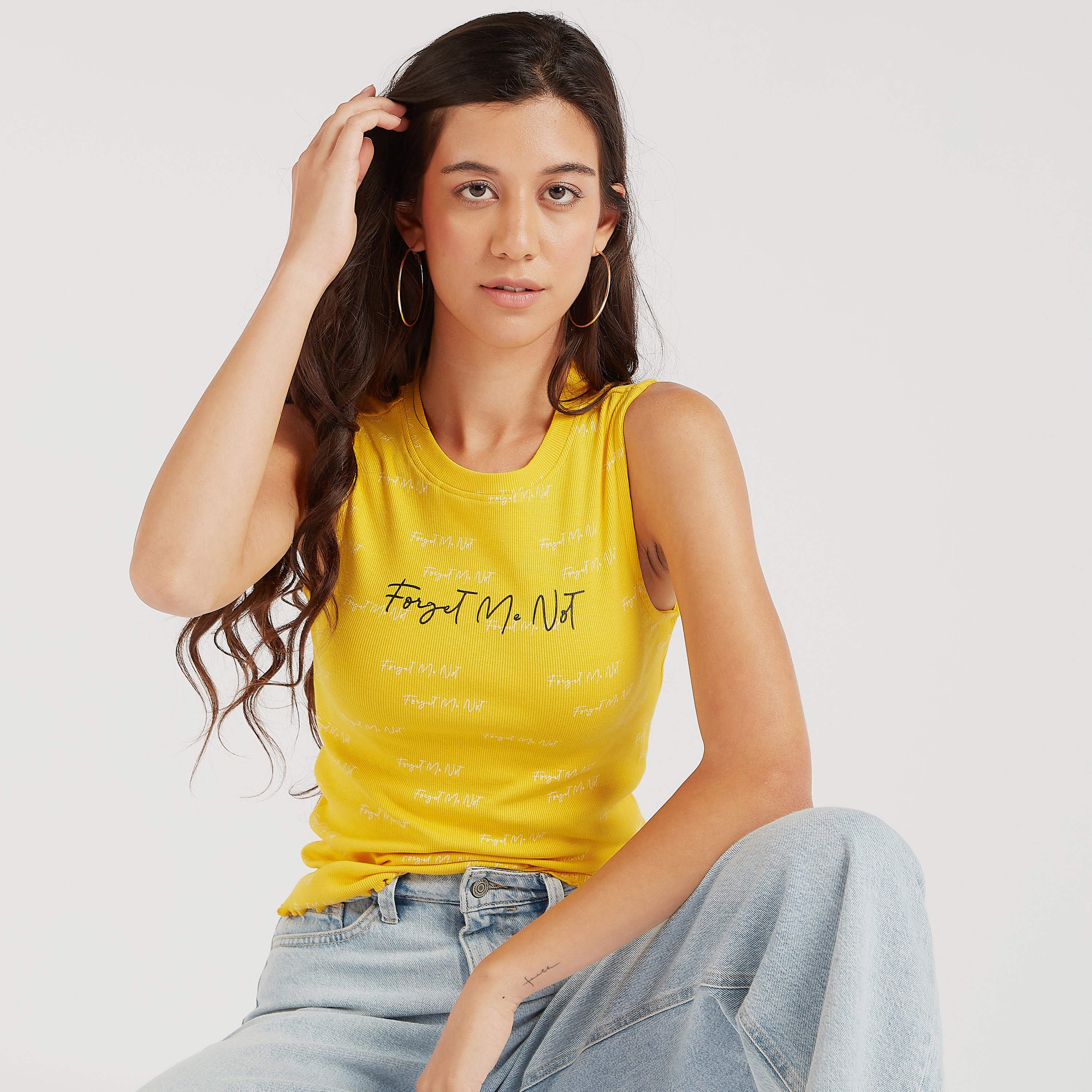 Slogan Print Vest with Crew Neck-women-clothing-tshirts-image-6