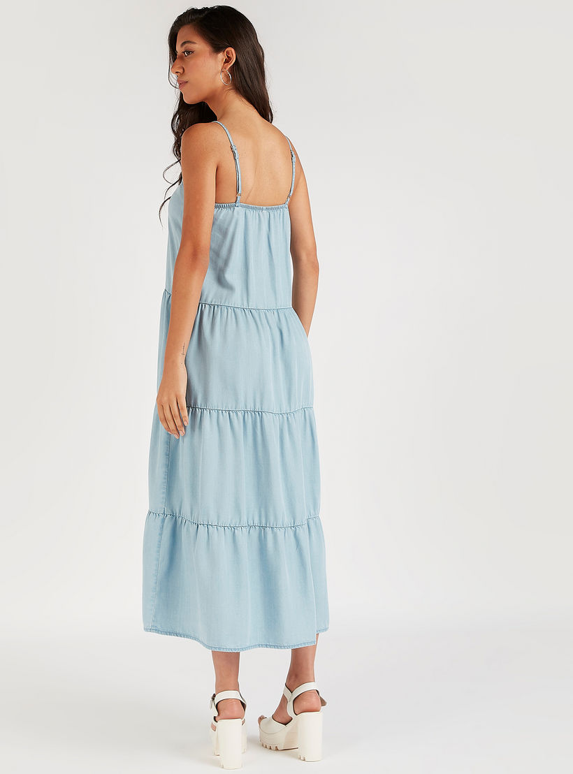 Solid Midi A-line Sleeveless Dress with Adjustable Straps-women-clothing-dresses-image-4