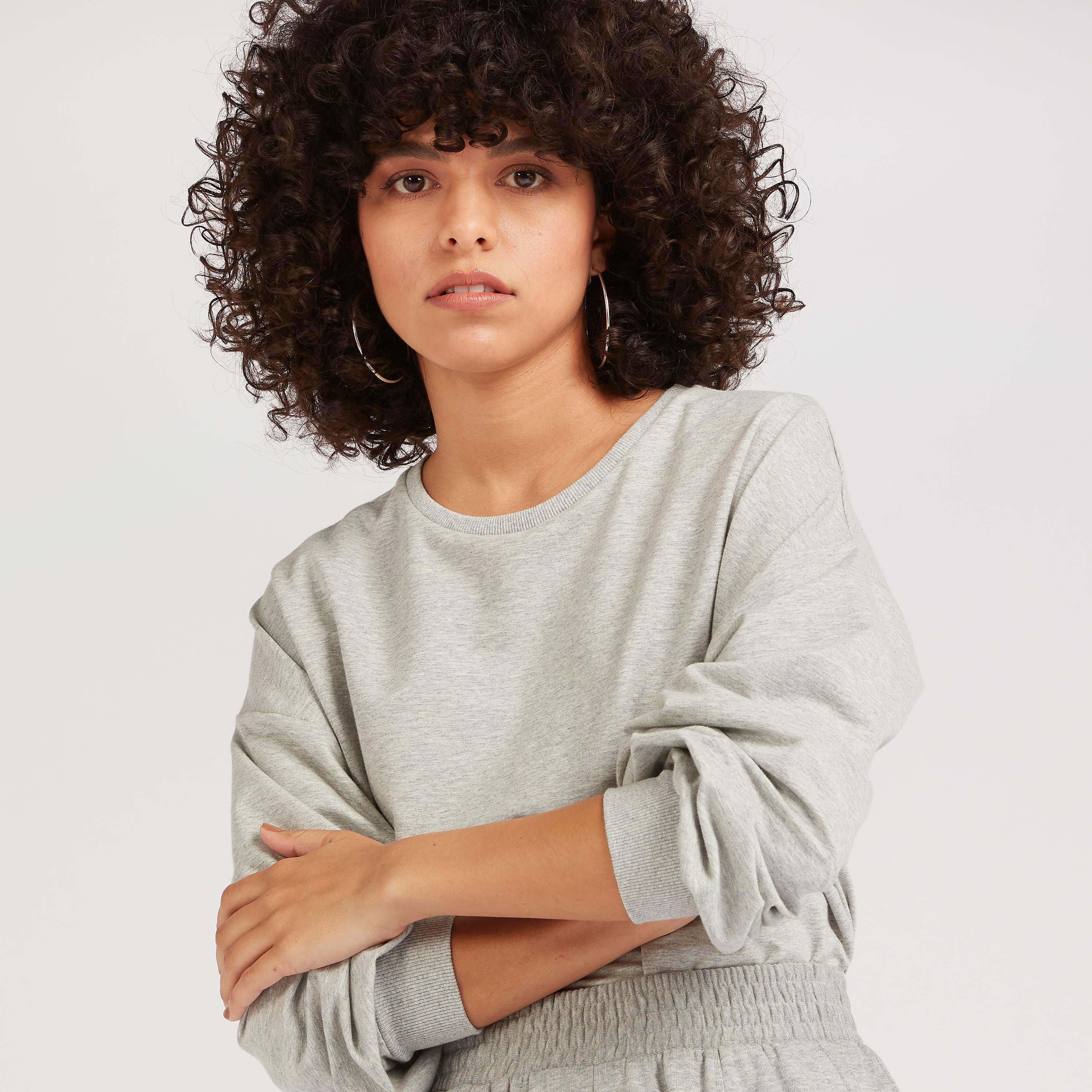 Solid Crew Neck Sweatshirt with Long Sleeves-women-clothing-hoodiesandsweatshirts-sweatshirts-image-3