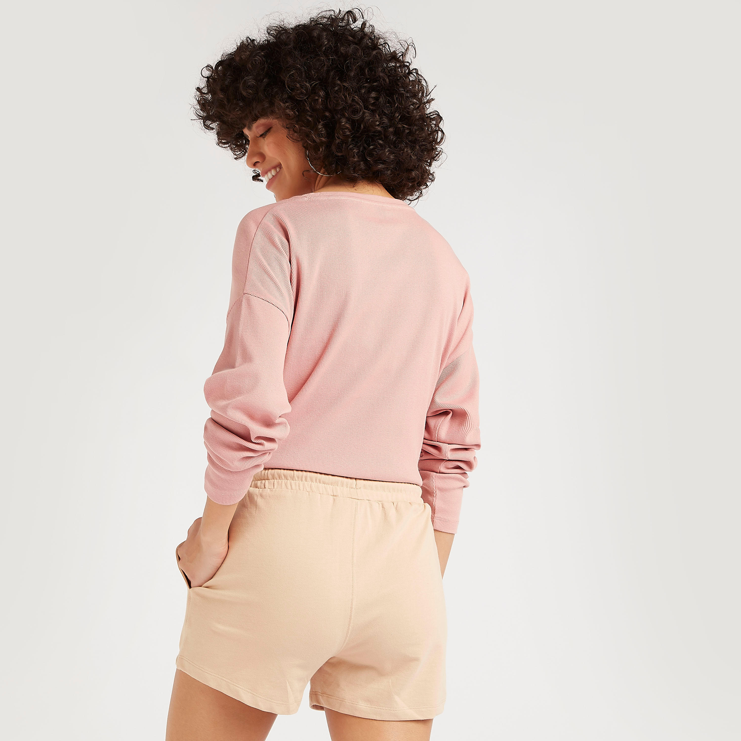 Embroidered Mid-Rise Shorts with Drawstring Closure-women-clothing-bottoms-shorts-image-4
