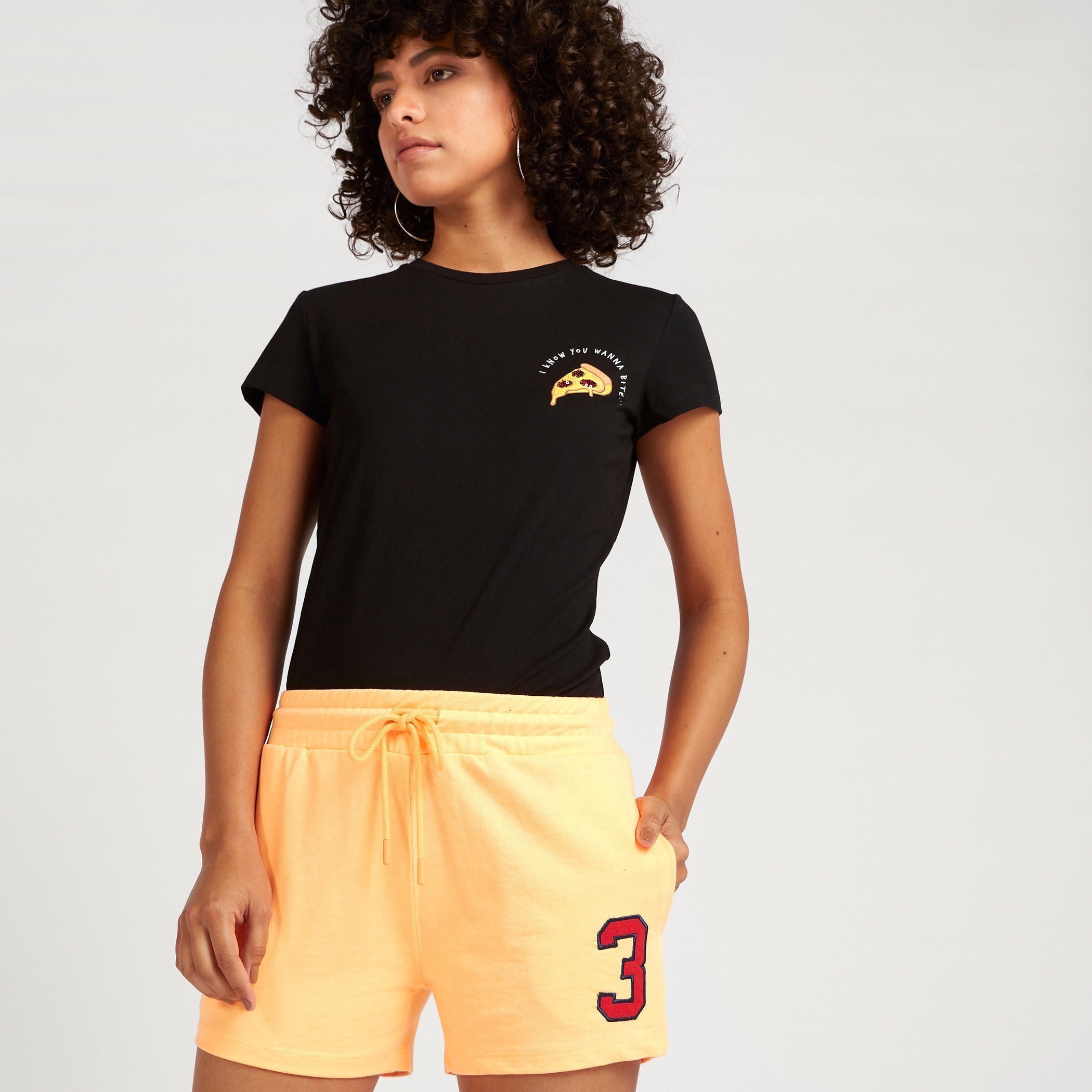 Embroidered Mid-Rise Shorts with Drawstring Closure-women-clothing-bottoms-shorts-image-1