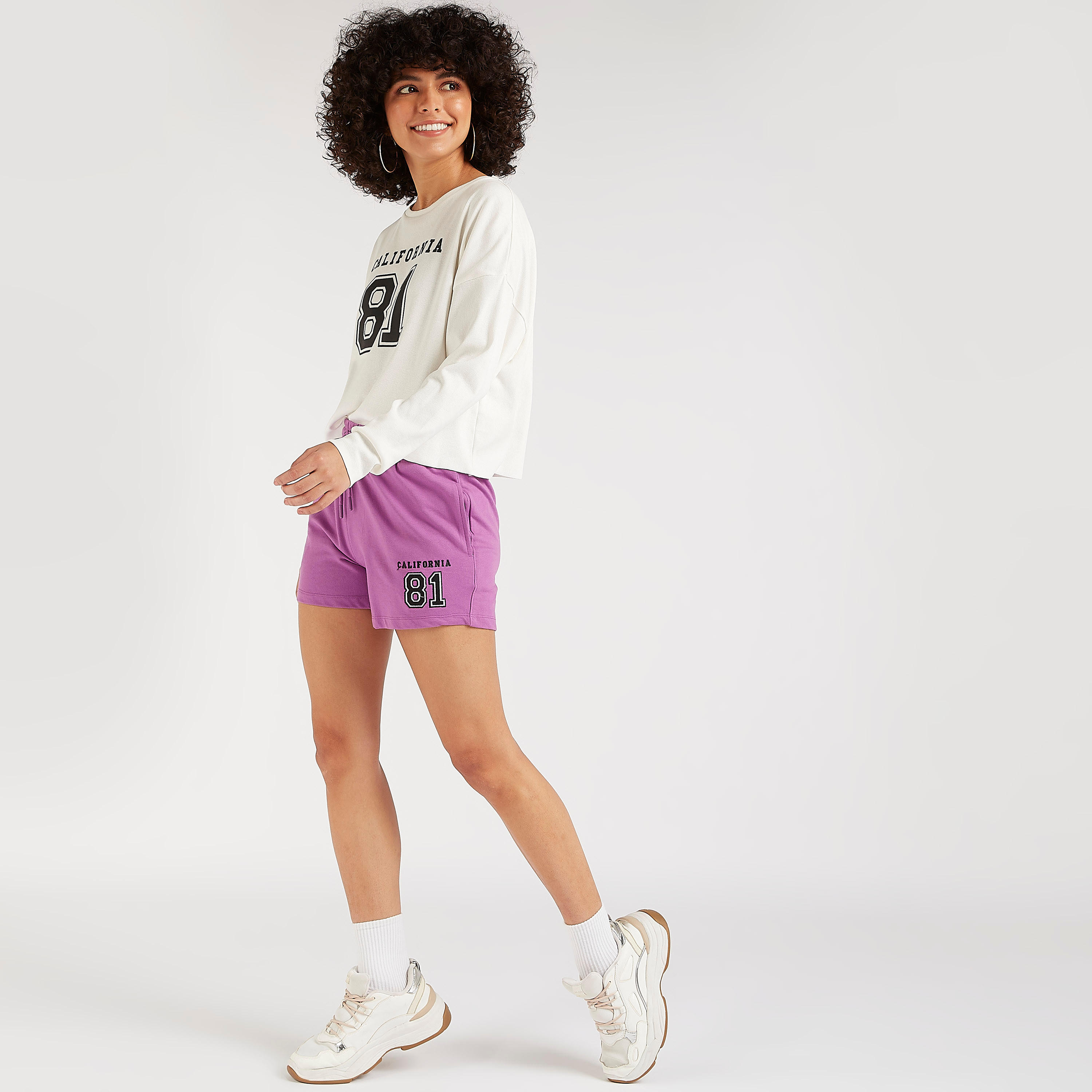 Embroidered Shorts with Pockets and Drawstring Closure-women-clothing-bottoms-shorts-image-2