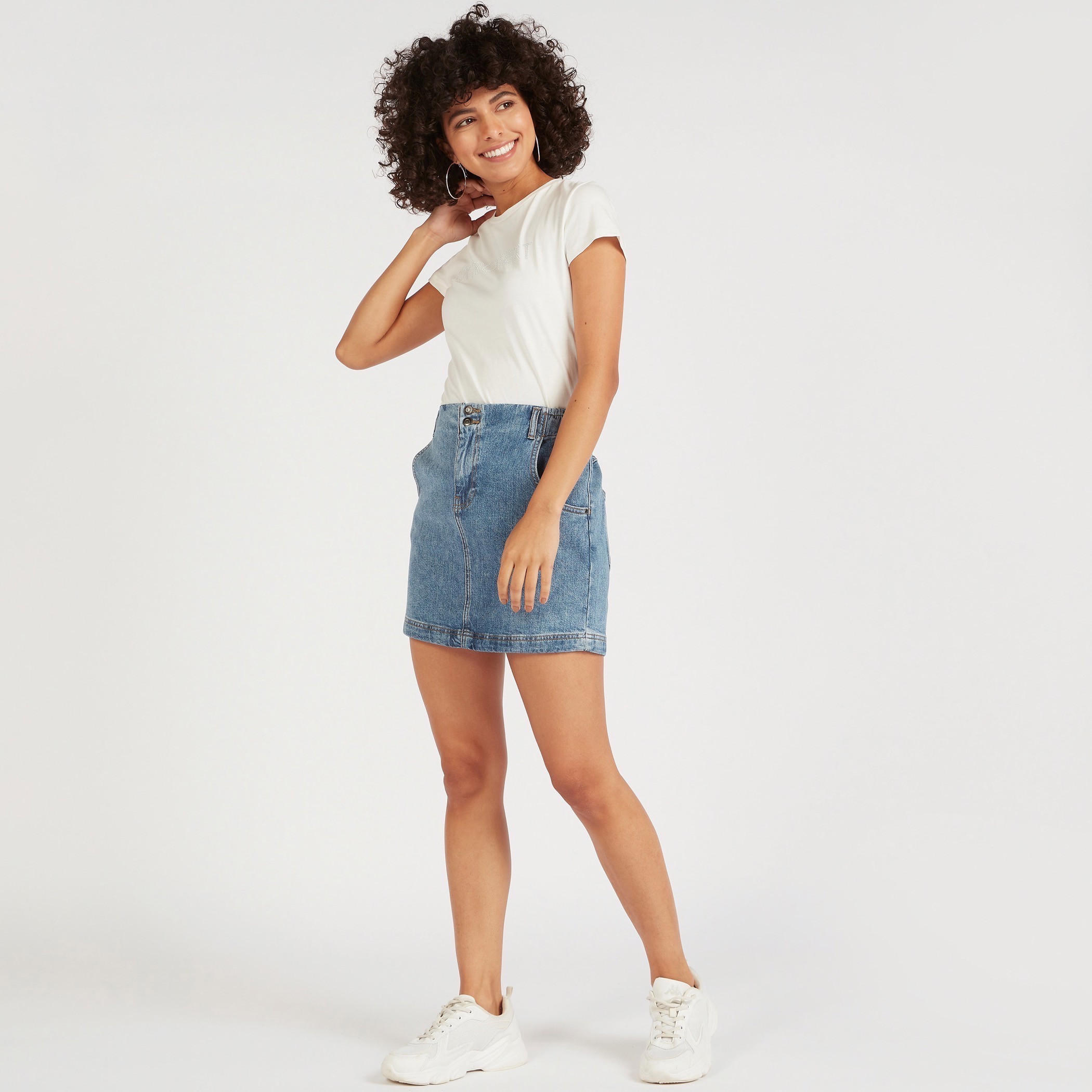 Printed Crew Neck T-shirt with Cap Sleeves-women-clothing-tshirts-image-2