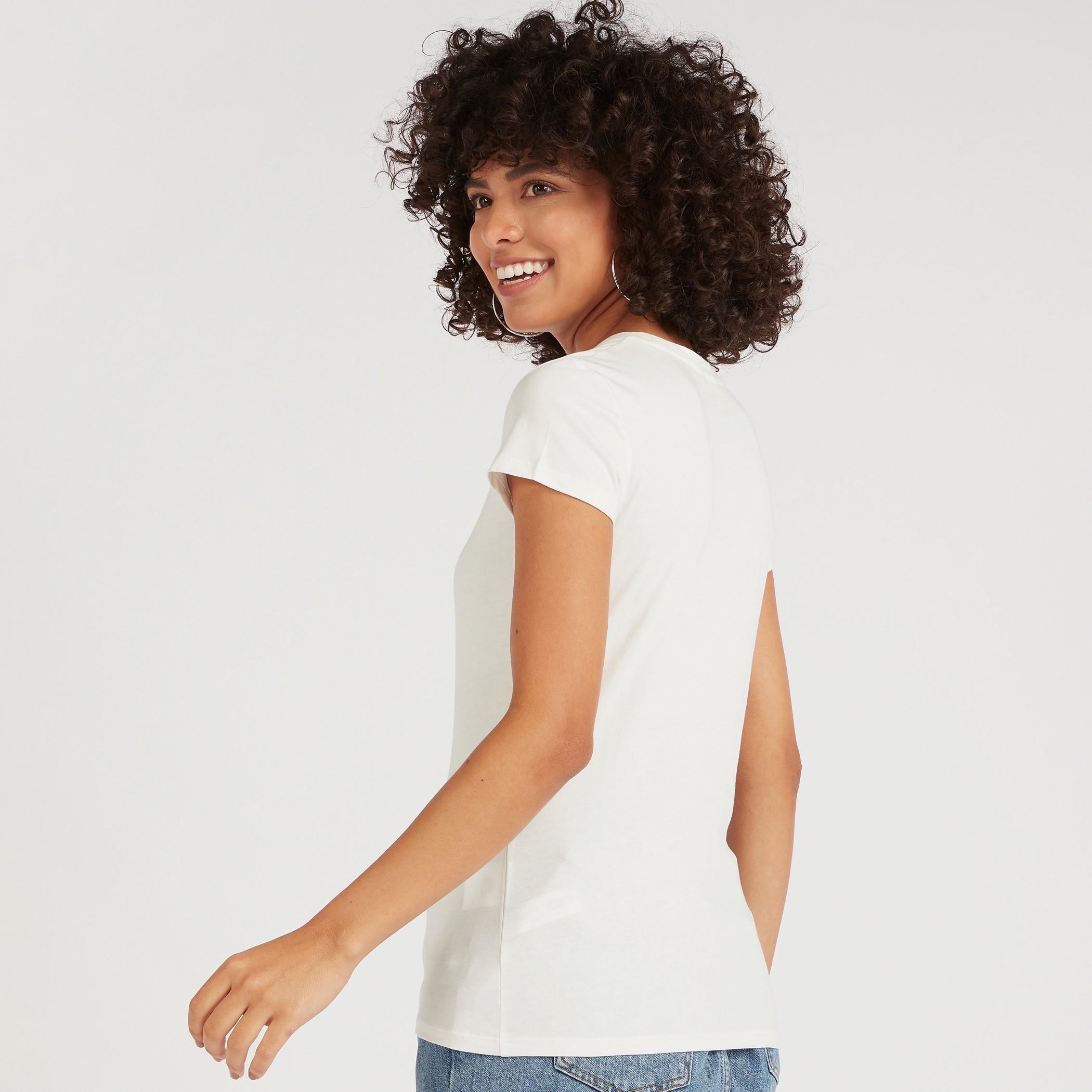 Printed Crew Neck T-shirt with Cap Sleeves-women-clothing-tshirts-image-4