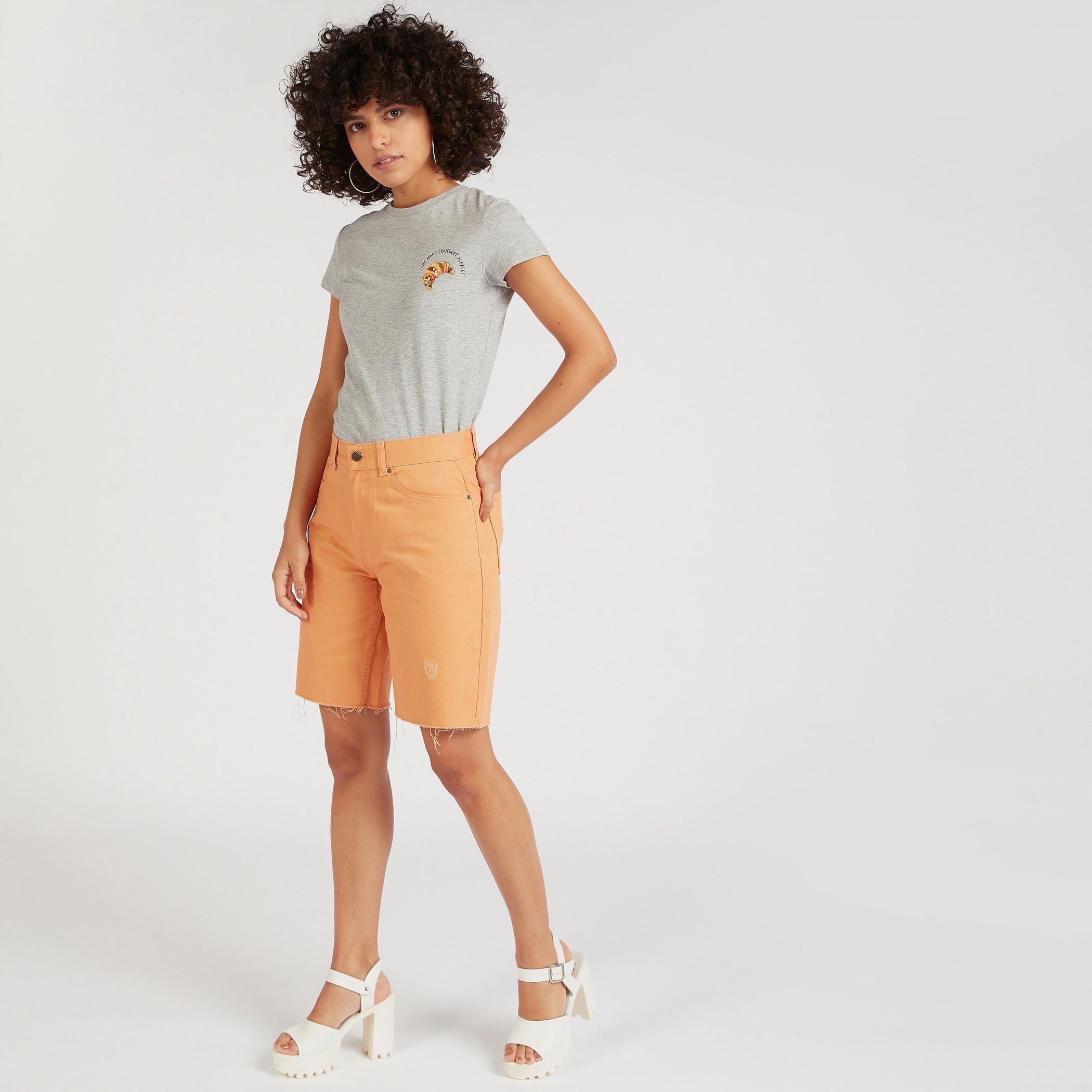 Printed Crew Neck T-shirt with Cap Sleeves-women-clothing-tshirts-image-2