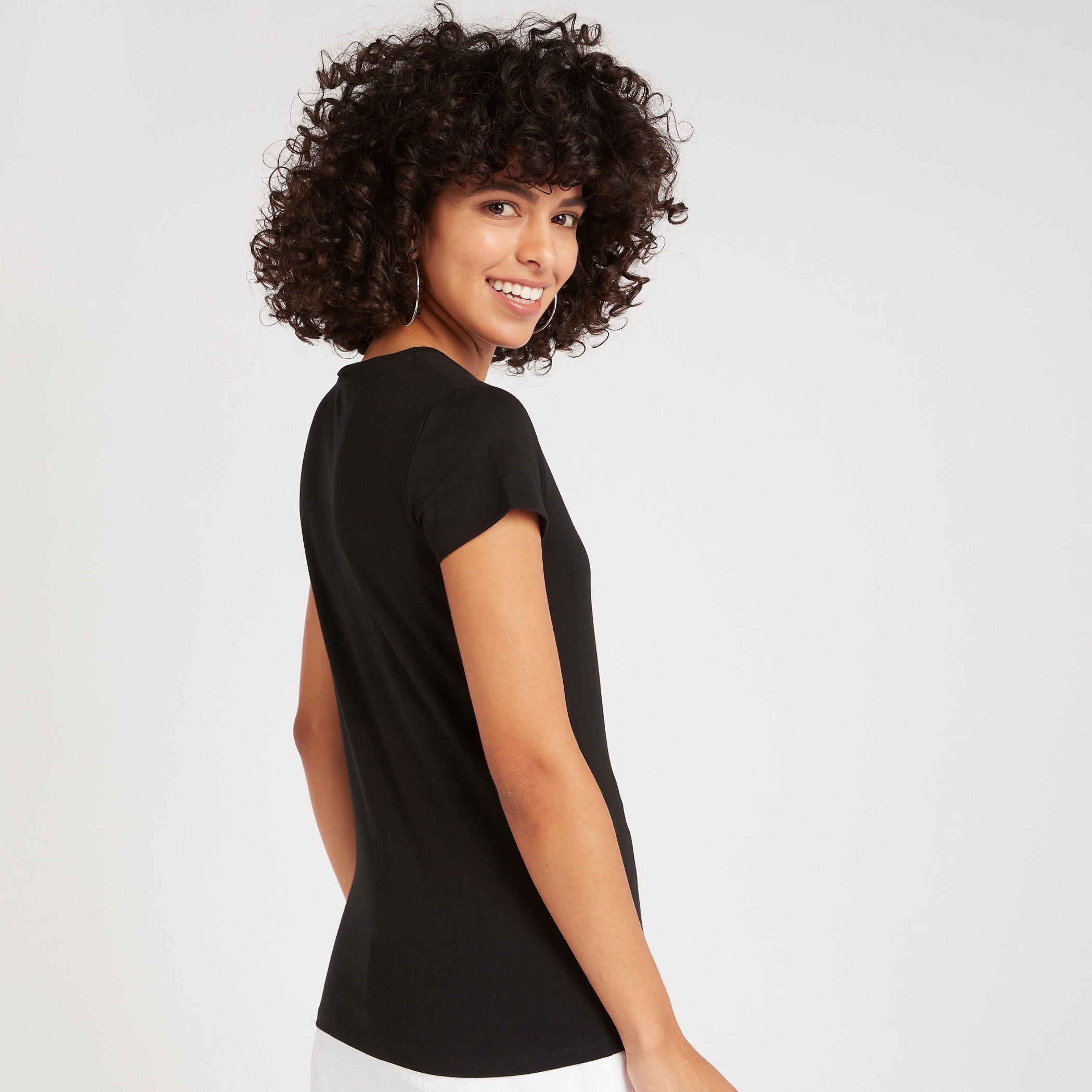 Embellished Crew Neck T-shirt with Cap Sleeves-women-clothing-tshirts-image-4
