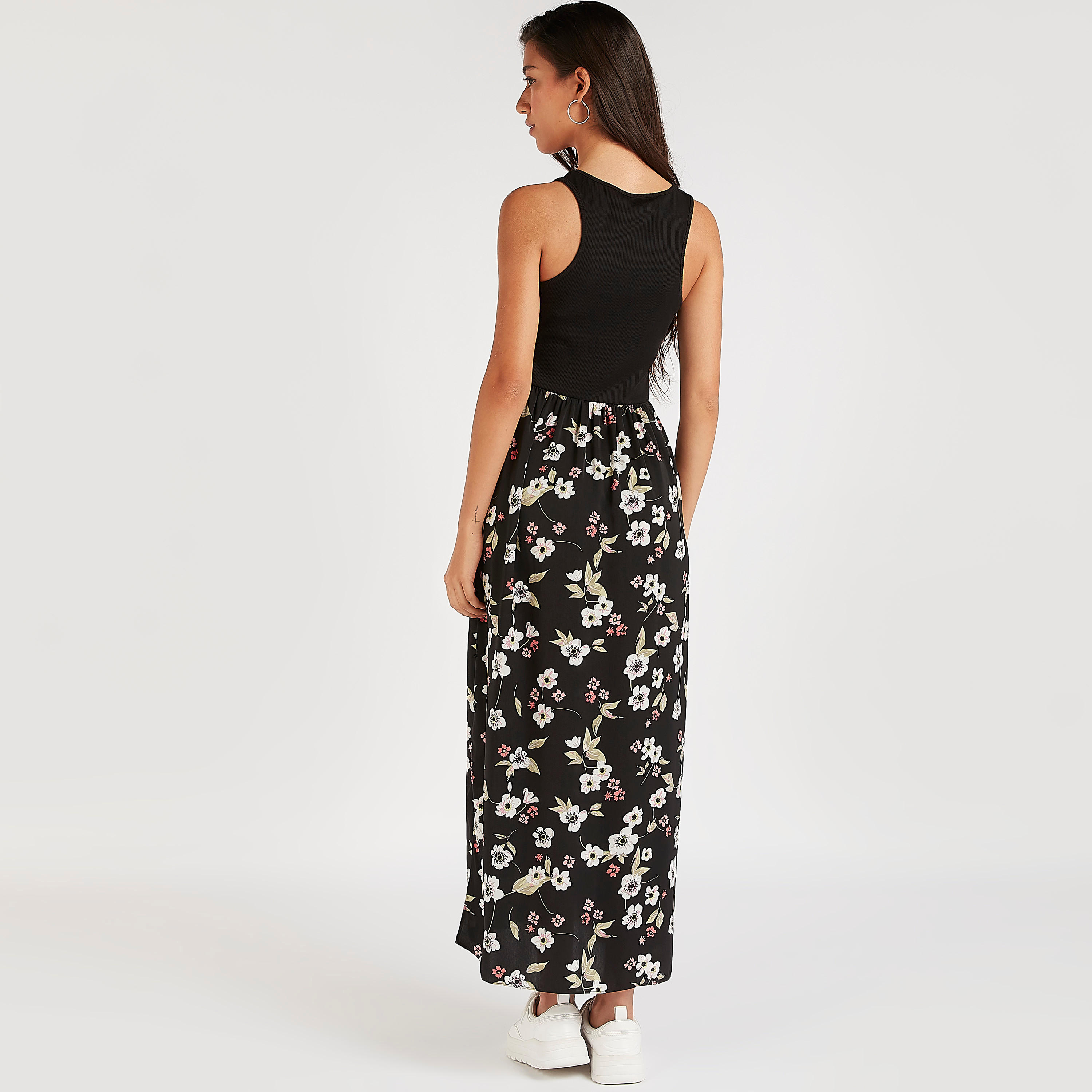 فستان إيه لاين طويل دون أكمام بياقة مستديرة-women-clothing-dresses-image-4
