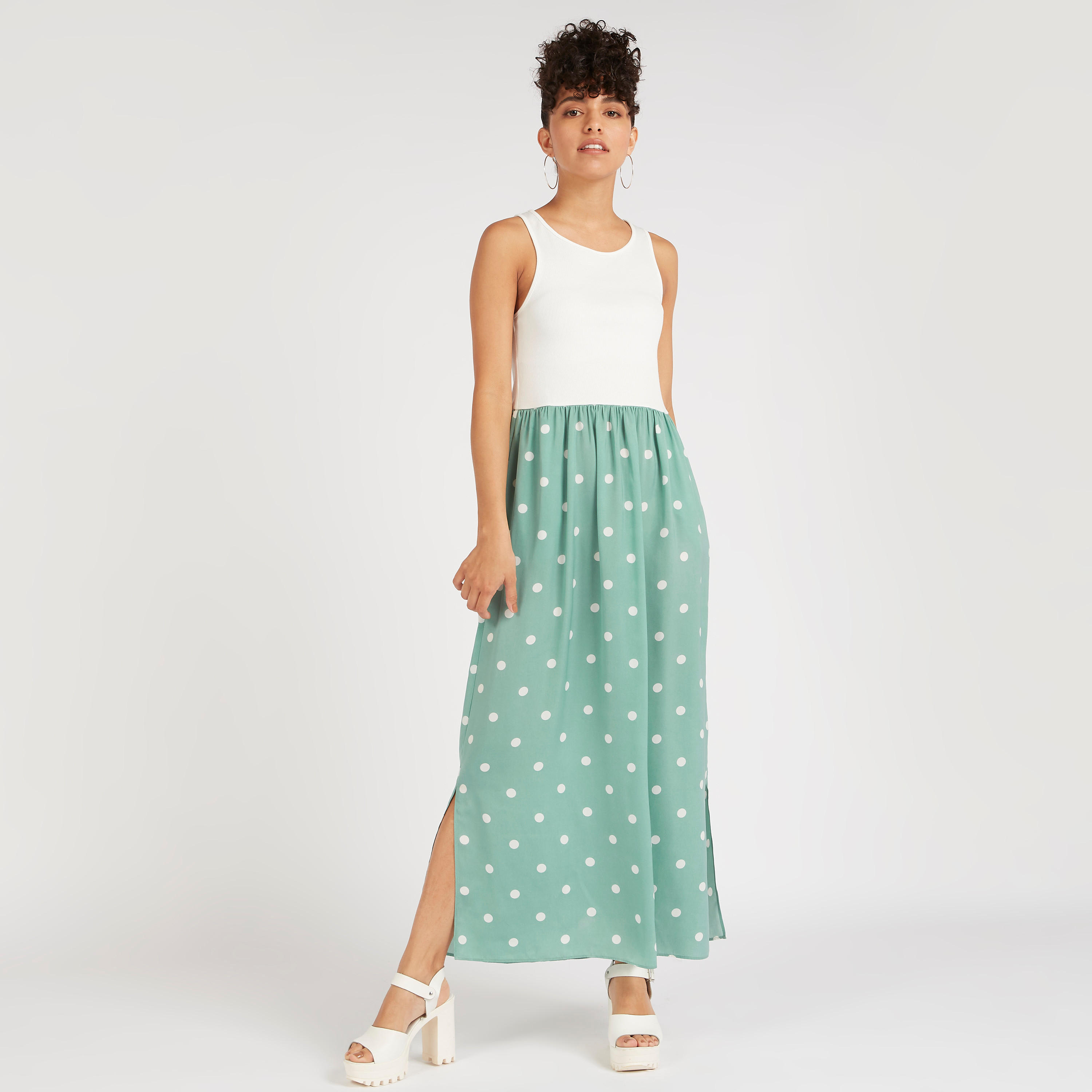 فستان ميدي إيه لاين دون أكمام بياقة مستديرة وطبعات-women-clothing-dresses-image-4