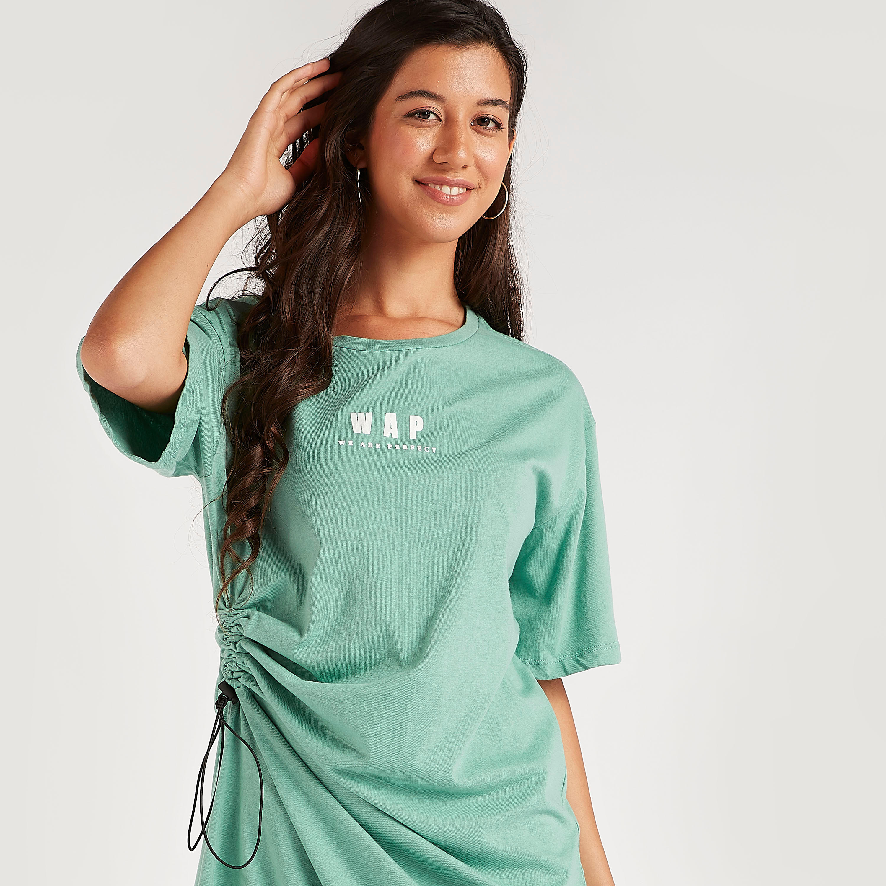 فستان ميدي واسع بأكمام قصيرة وطبعات-women-clothing-dresses-image-2