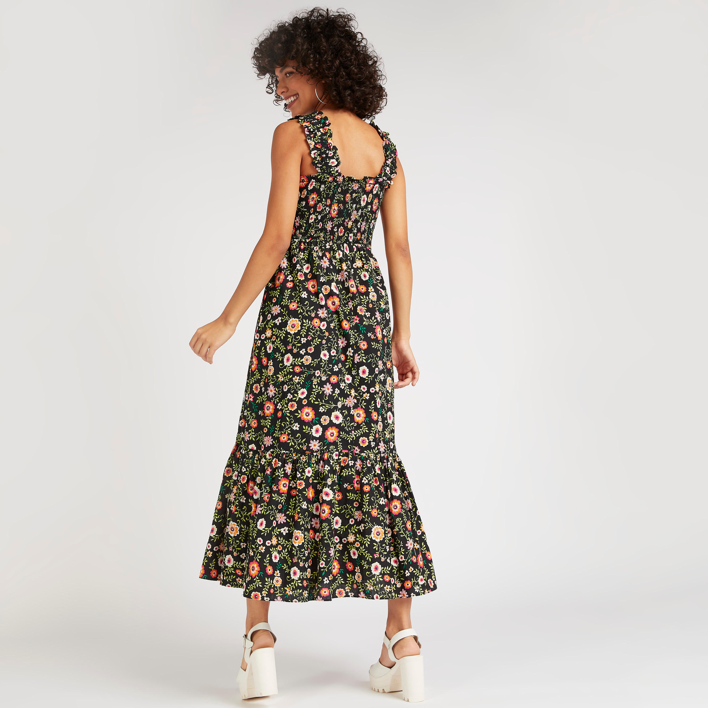 فستان ميدي إيه لاين بطبعات أزهار-women-clothing-dresses-image-4