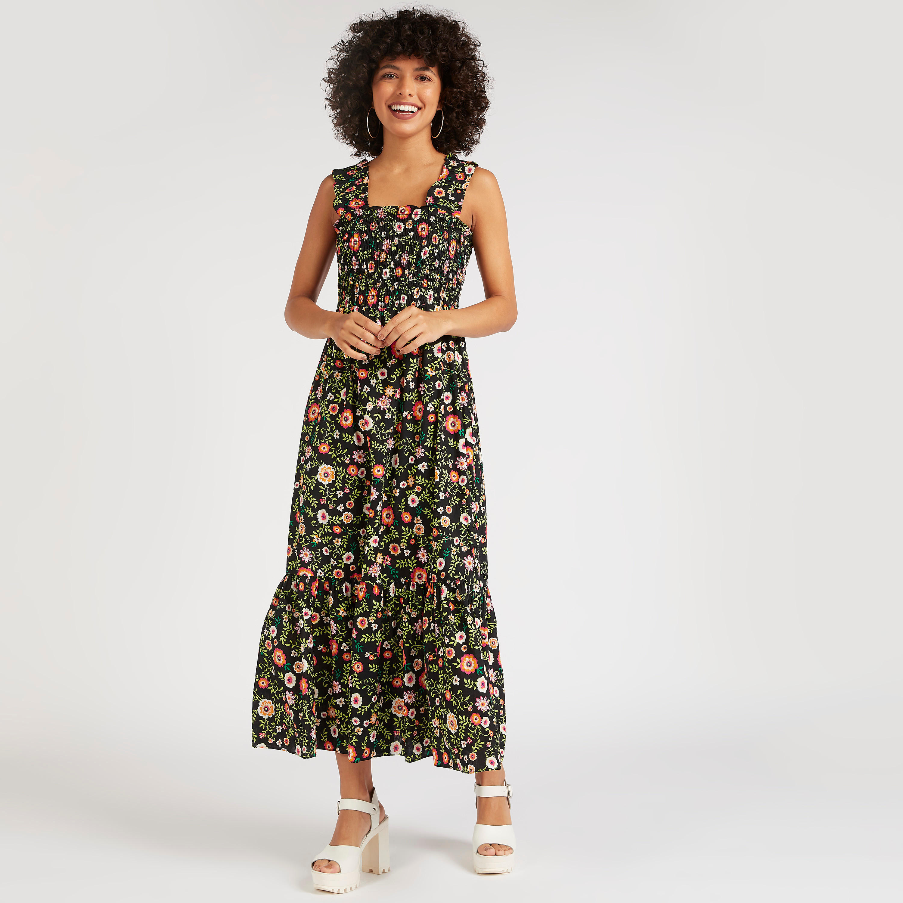 فستان ميدي إيه لاين بطبعات أزهار-women-clothing-dresses-image-6