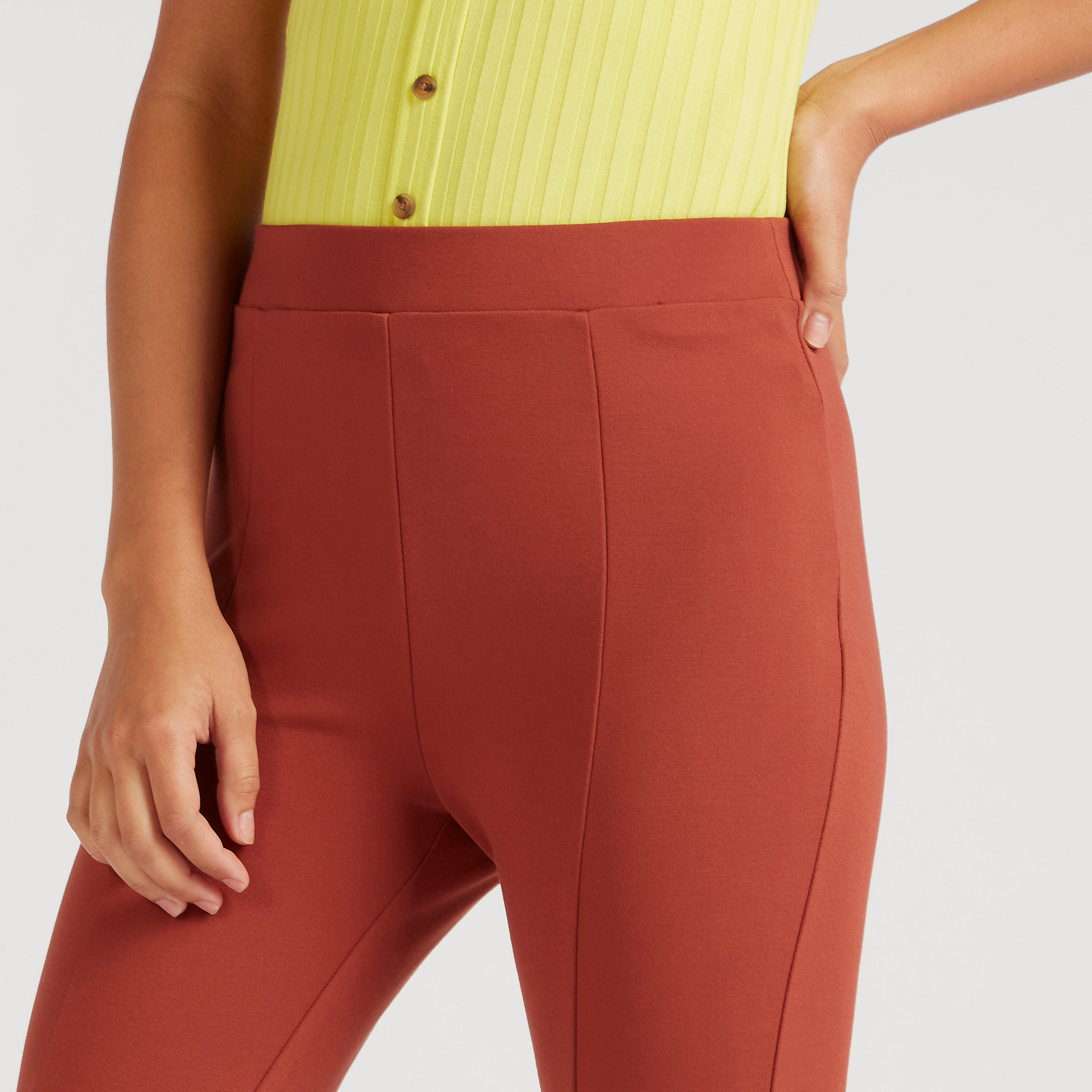 Solid Mid-Rise Skinny Fit Treggings with Elasticated Waistband-women-clothing-bottoms-leggings-image-3