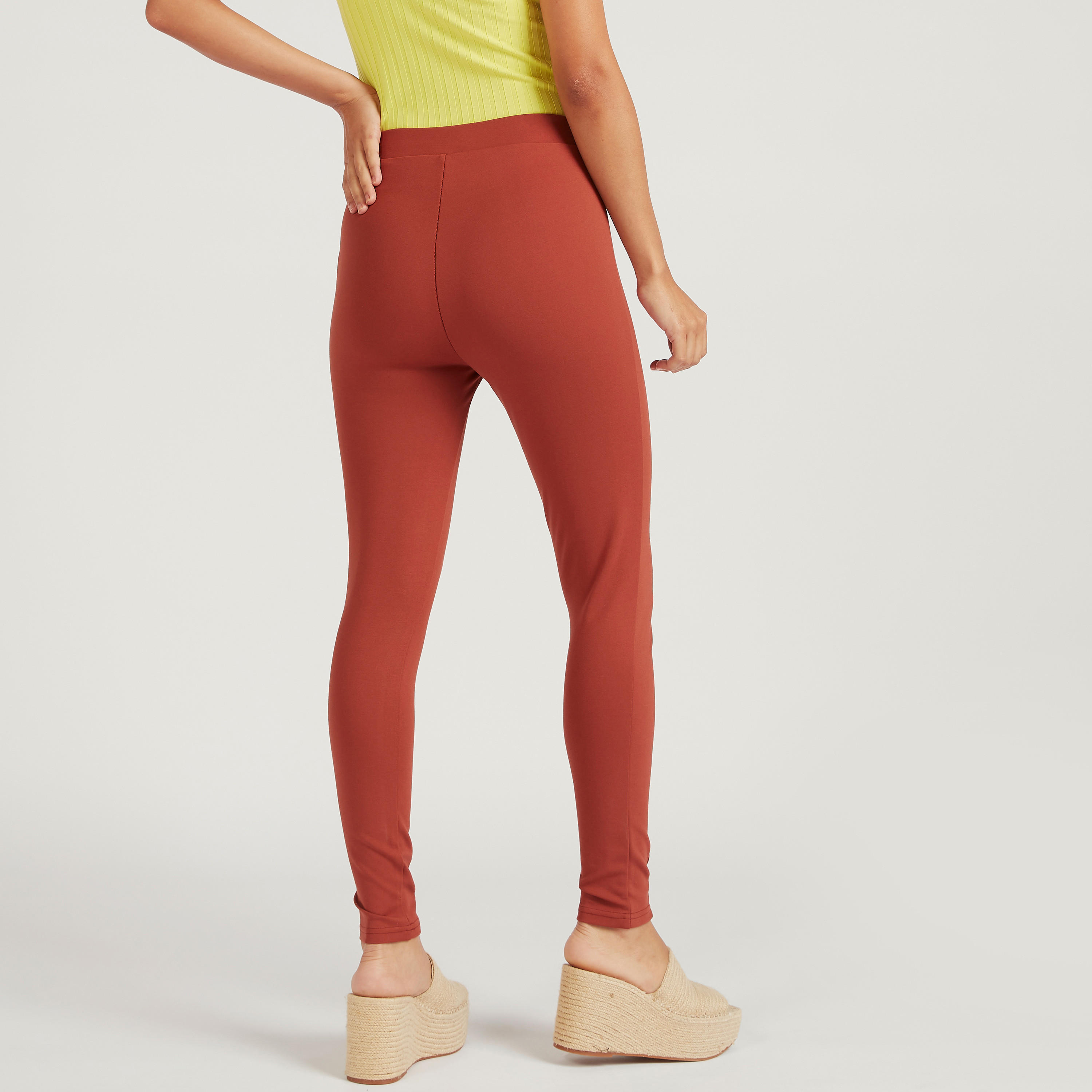 Solid Mid-Rise Skinny Fit Treggings with Elasticated Waistband-women-clothing-bottoms-leggings-image-4