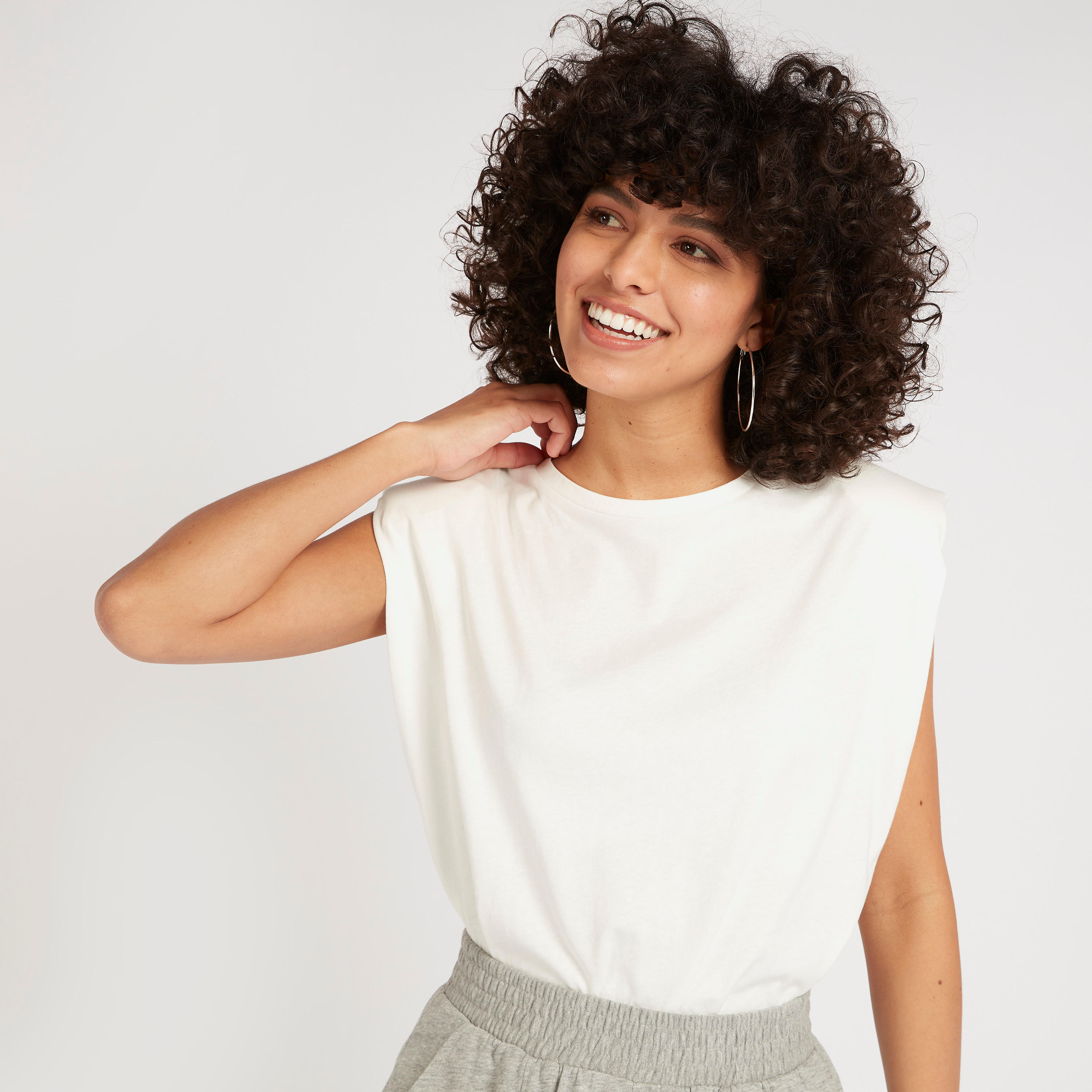 Solid Sleeveless T-shirt with Crew Neck-women-clothing-tshirts-image-6