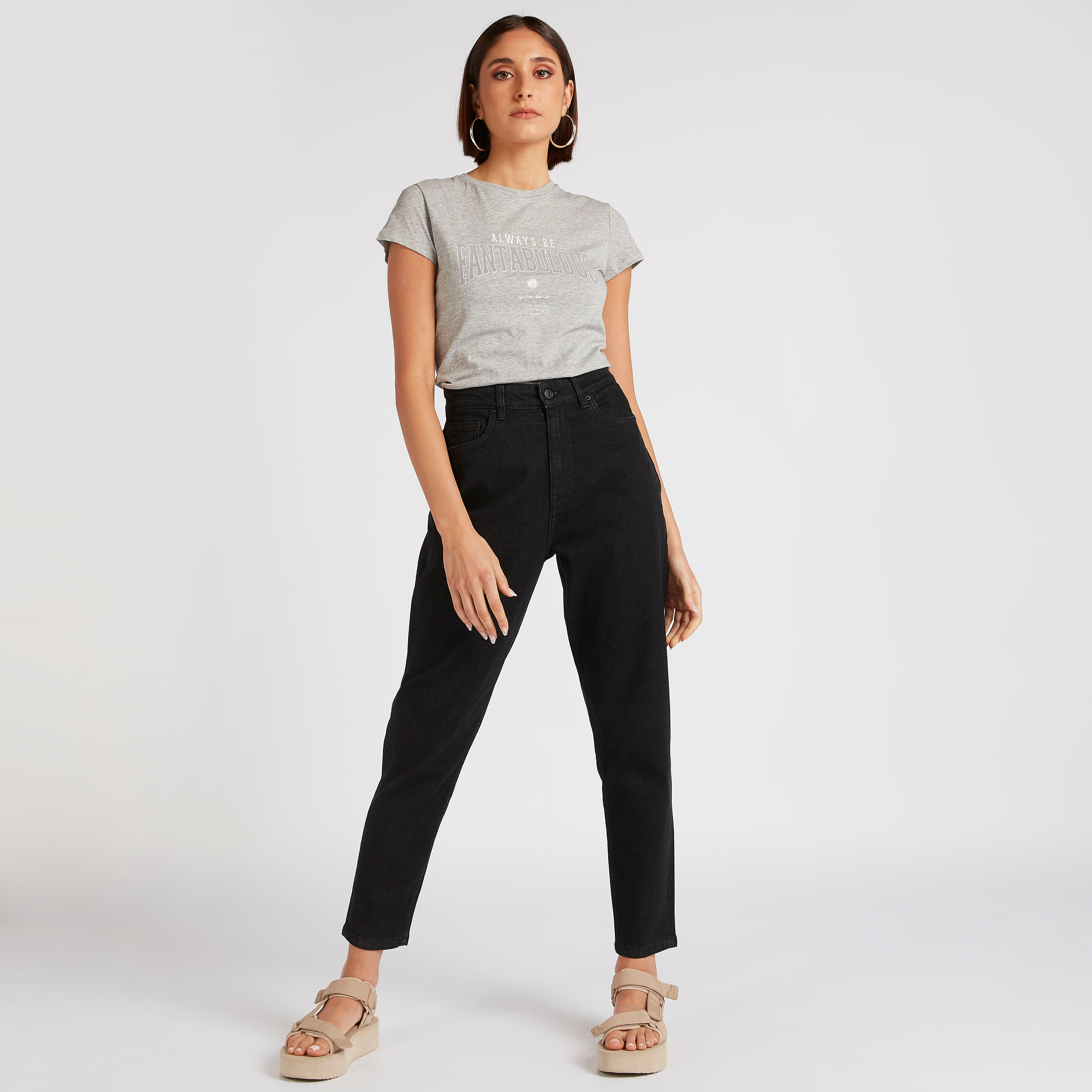 تيشيرت بياقة ضيّقة وأكمام كاب وطبعات-women-clothing-tshirts-image-2
