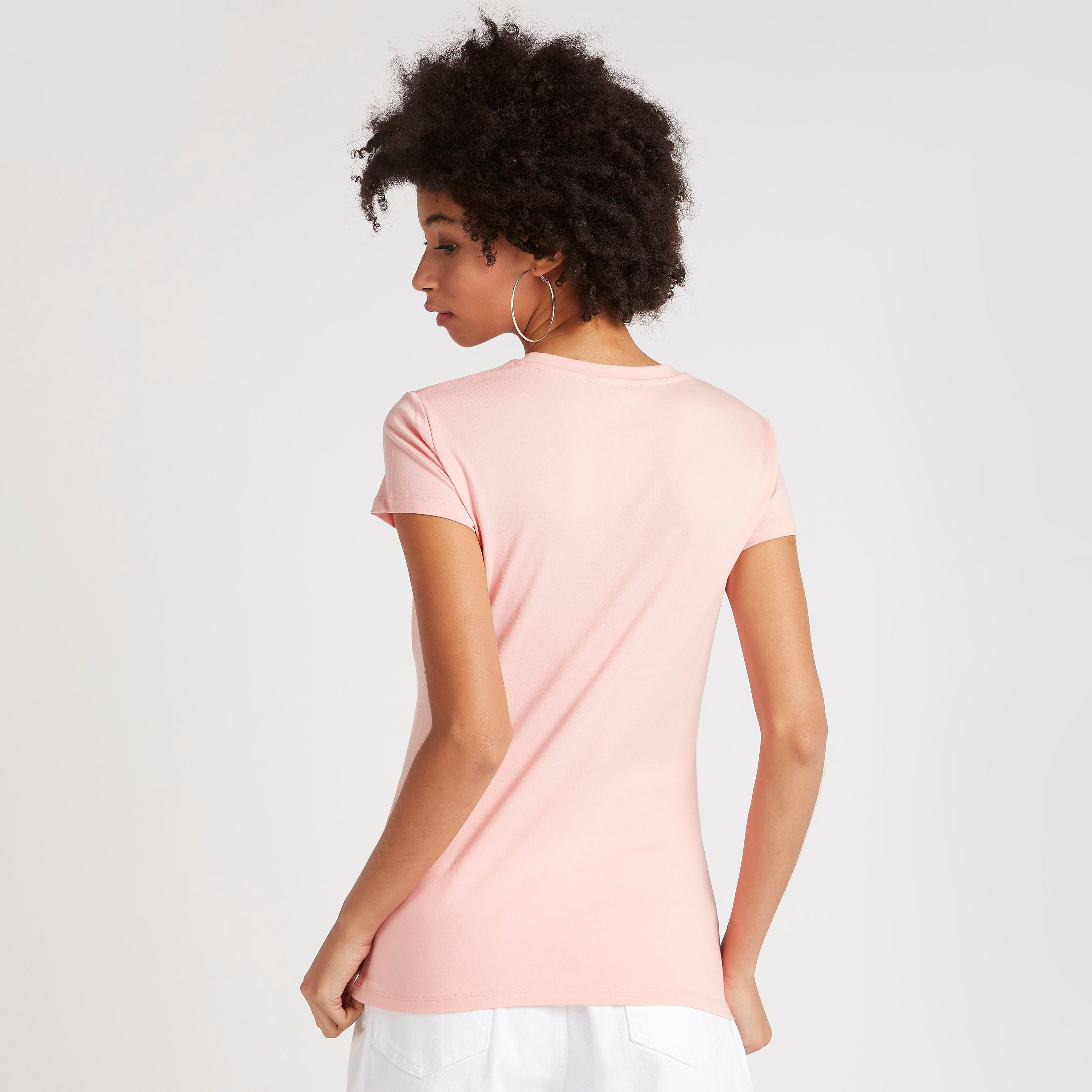 Printed T-shirt with Cap Sleeves and Crew Neck-women-clothing-tshirts-image-4