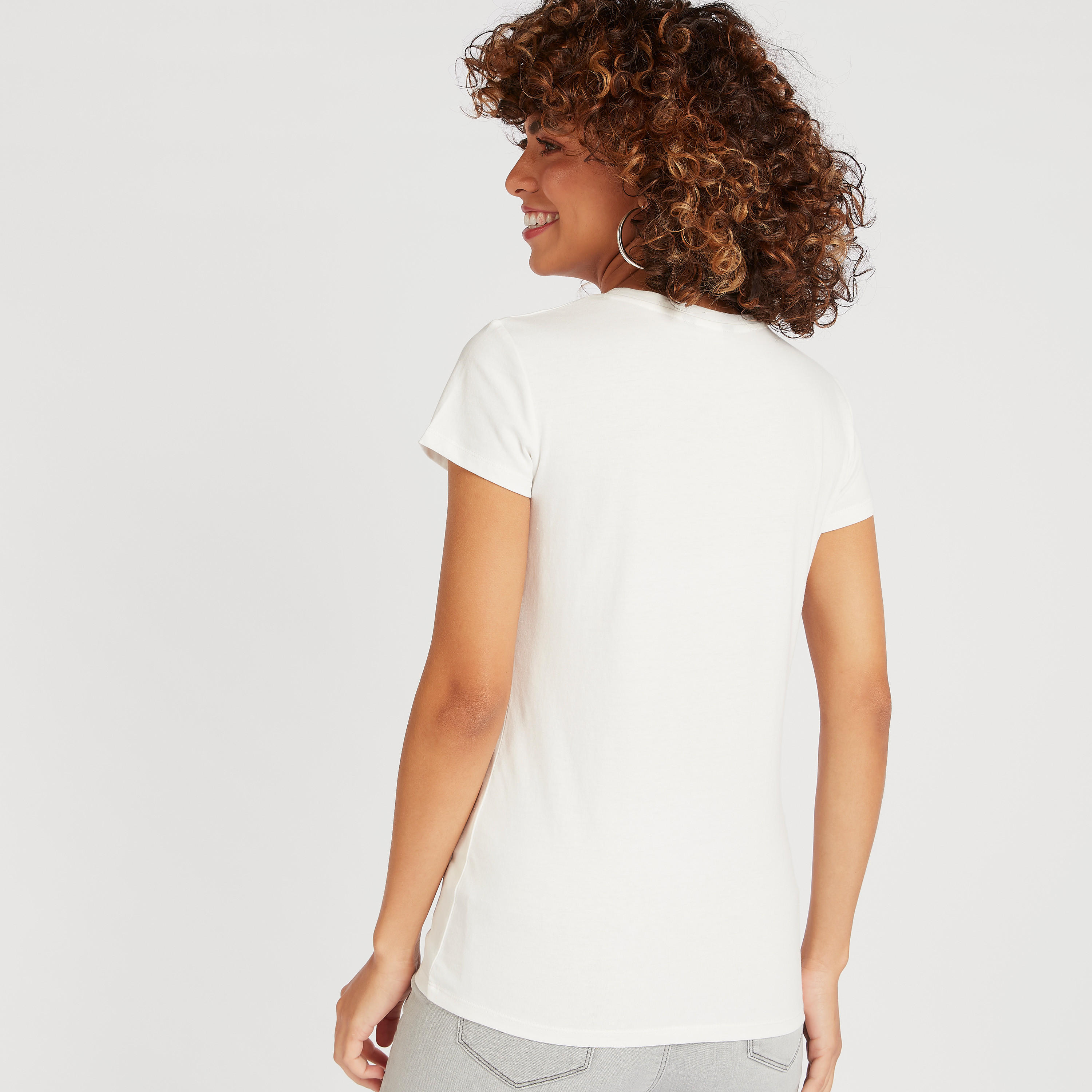 Printed T-shirt with Crew Neck and Cap Sleeves-women-clothing-tshirts-image-4