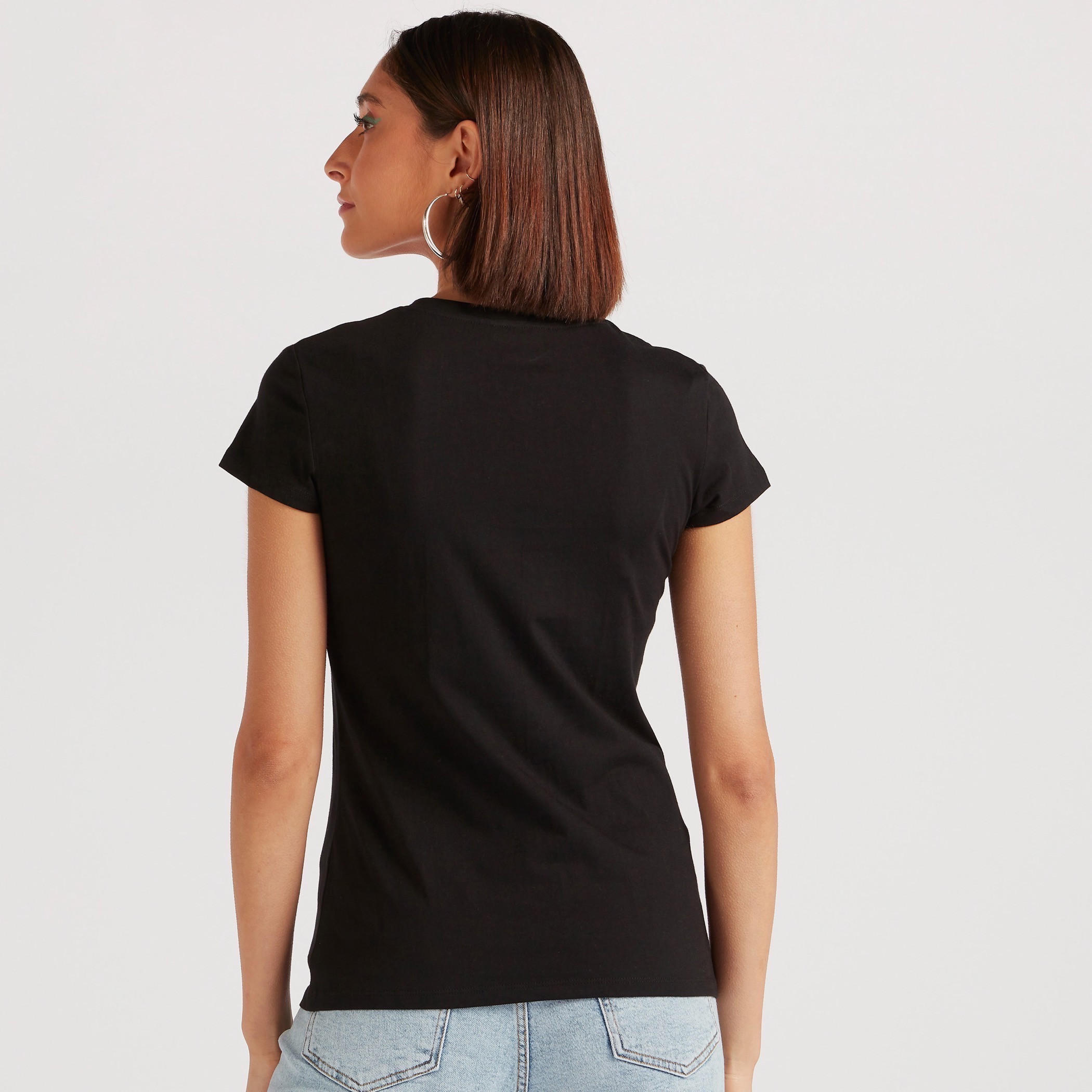 تيشيرت بياقة ضيّقة وأكمام كاب وطَبعات-women-clothing-tshirts-image-2