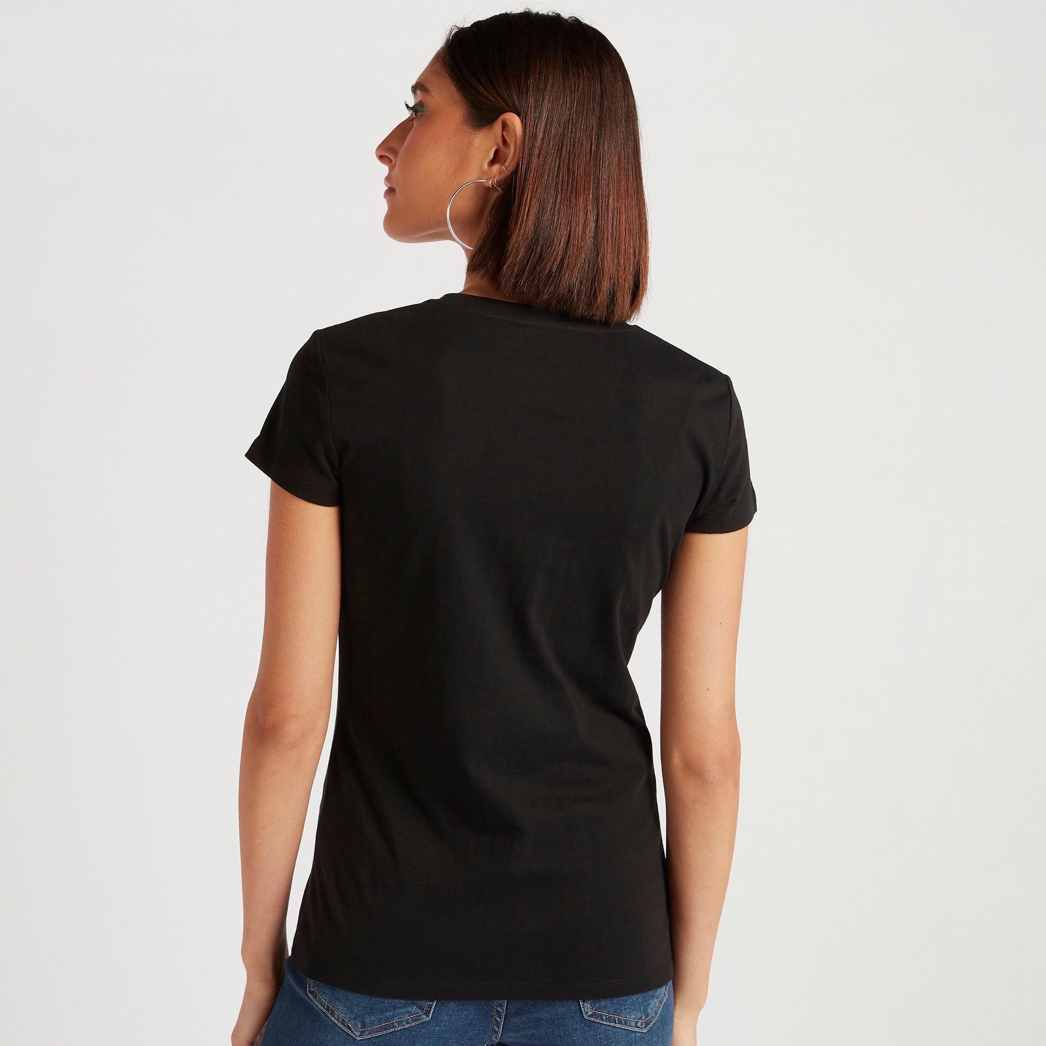 تيشيرت بياقة ضيقة وأكمام كاب وطبعات-women-clothing-tshirts-image-1