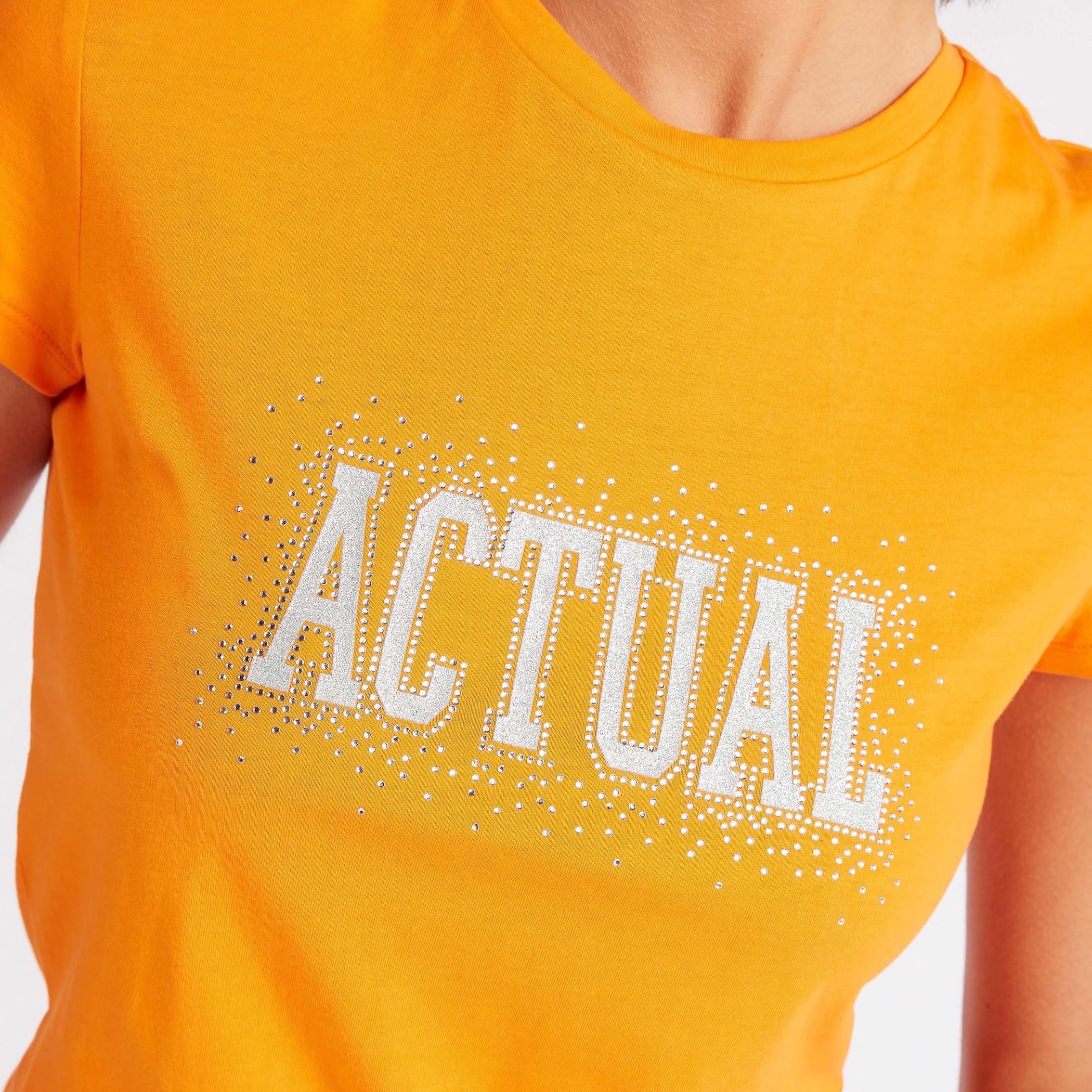 Printed Crew Neck T-shirt with Cap Sleeves-women-clothing-tshirts-image-3