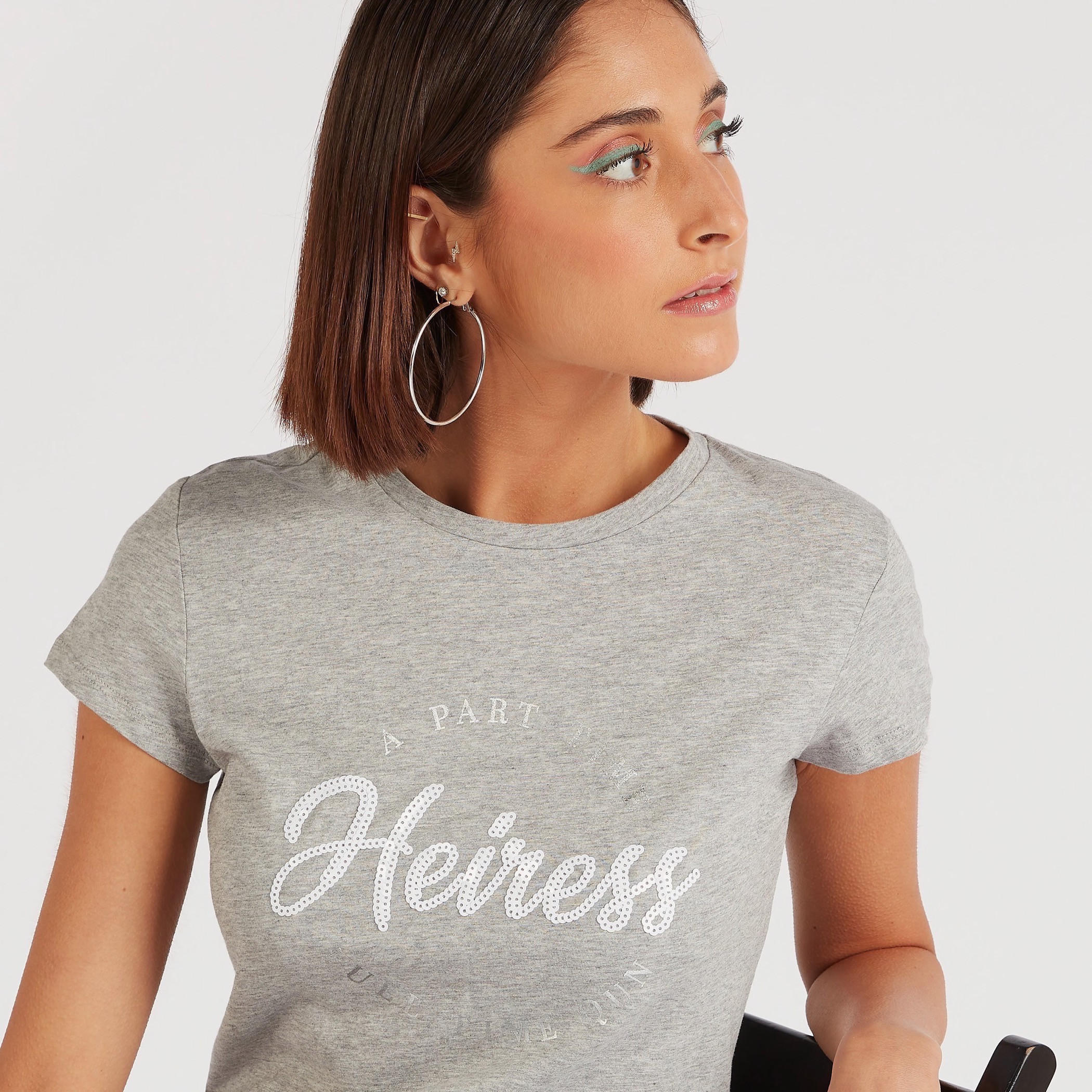 Printed Crew Neck T-shirt with Cap Sleeves-women-clothing-tshirts-image-3