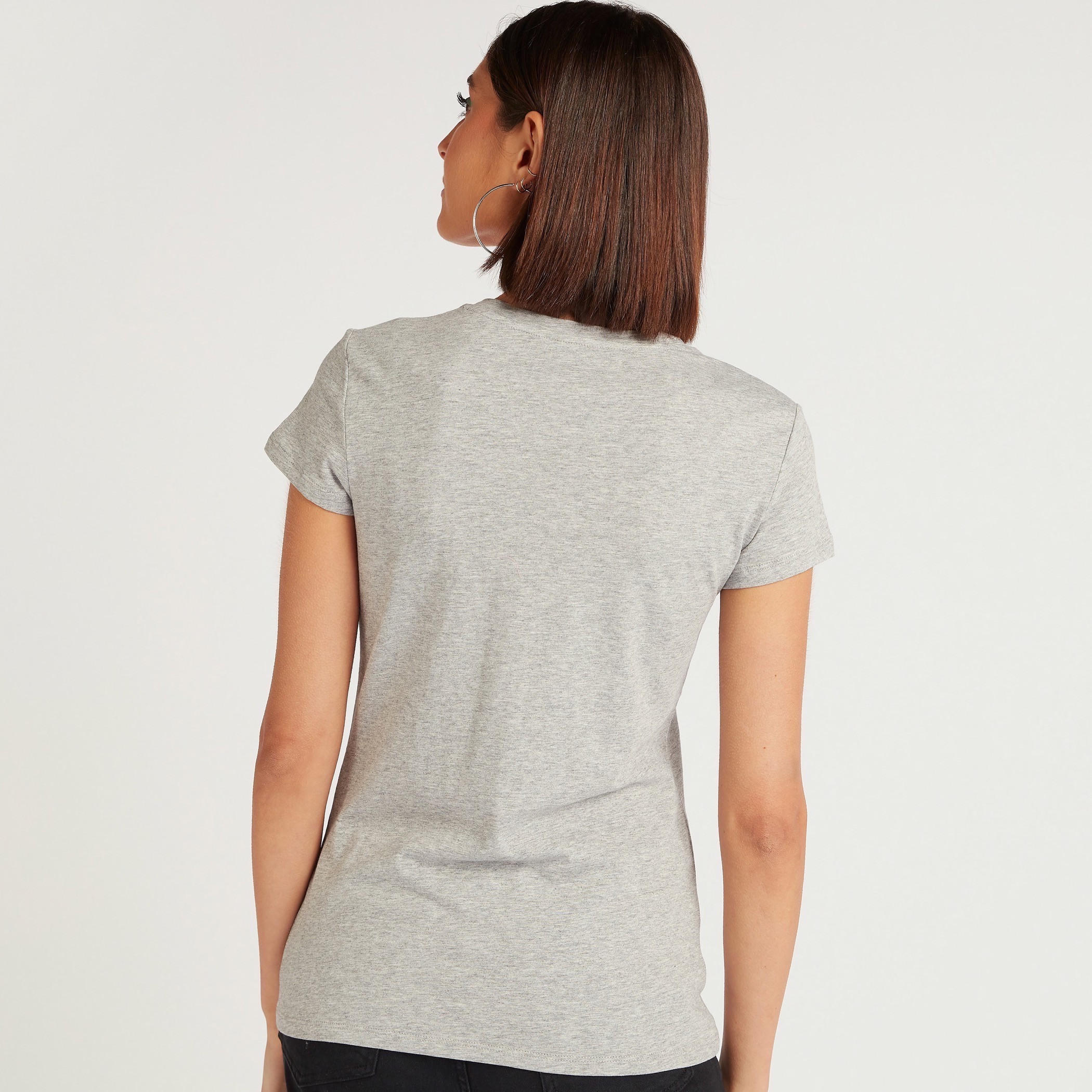 Printed Crew Neck T-shirt with Cap Sleeves-women-clothing-tshirts-image-4