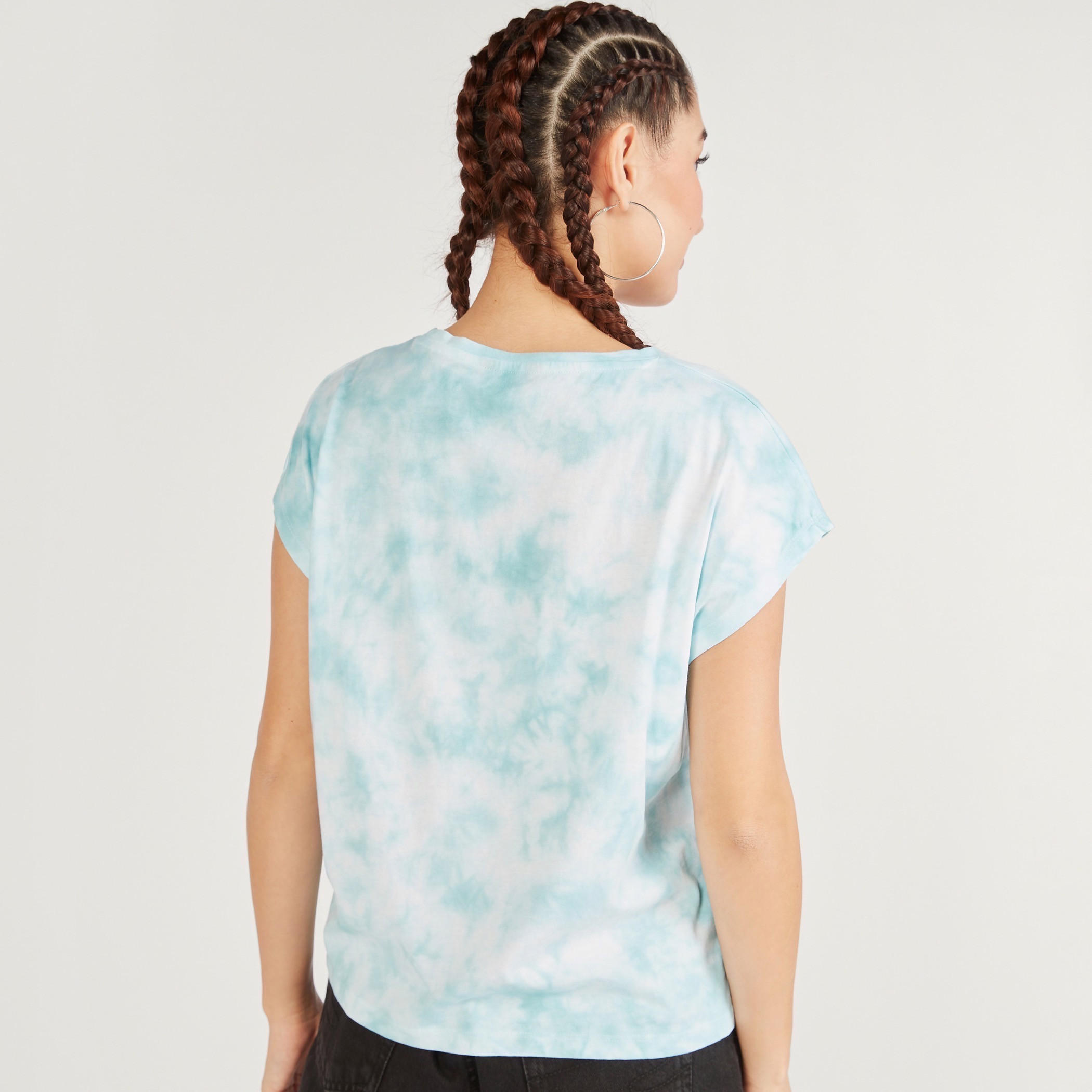 تيشيرت بأكمام كاب وطبعات مصبوغة-women-clothing-tshirts-image-4