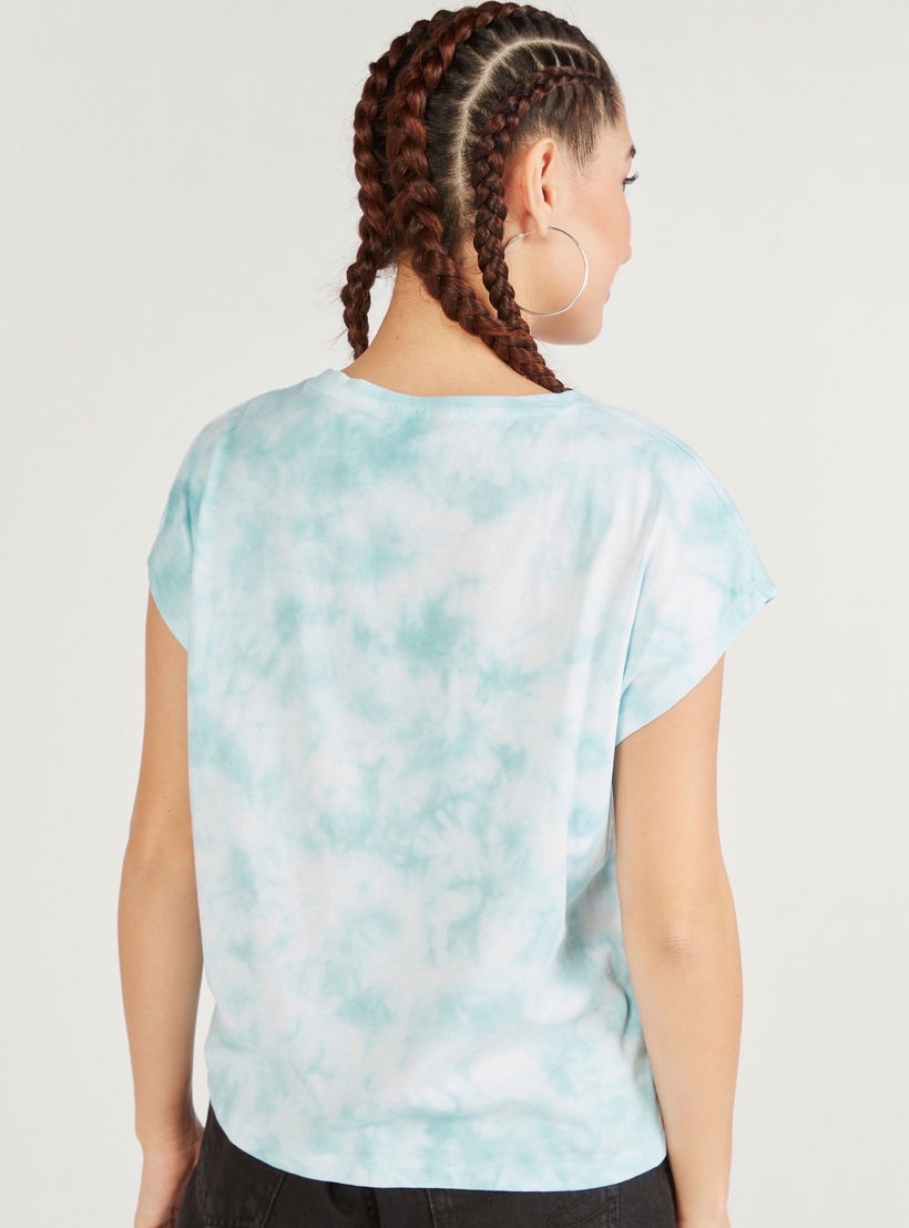 تيشيرت بأكمام كاب وطبعات مصبوغة-women-clothing-tshirts-image-4