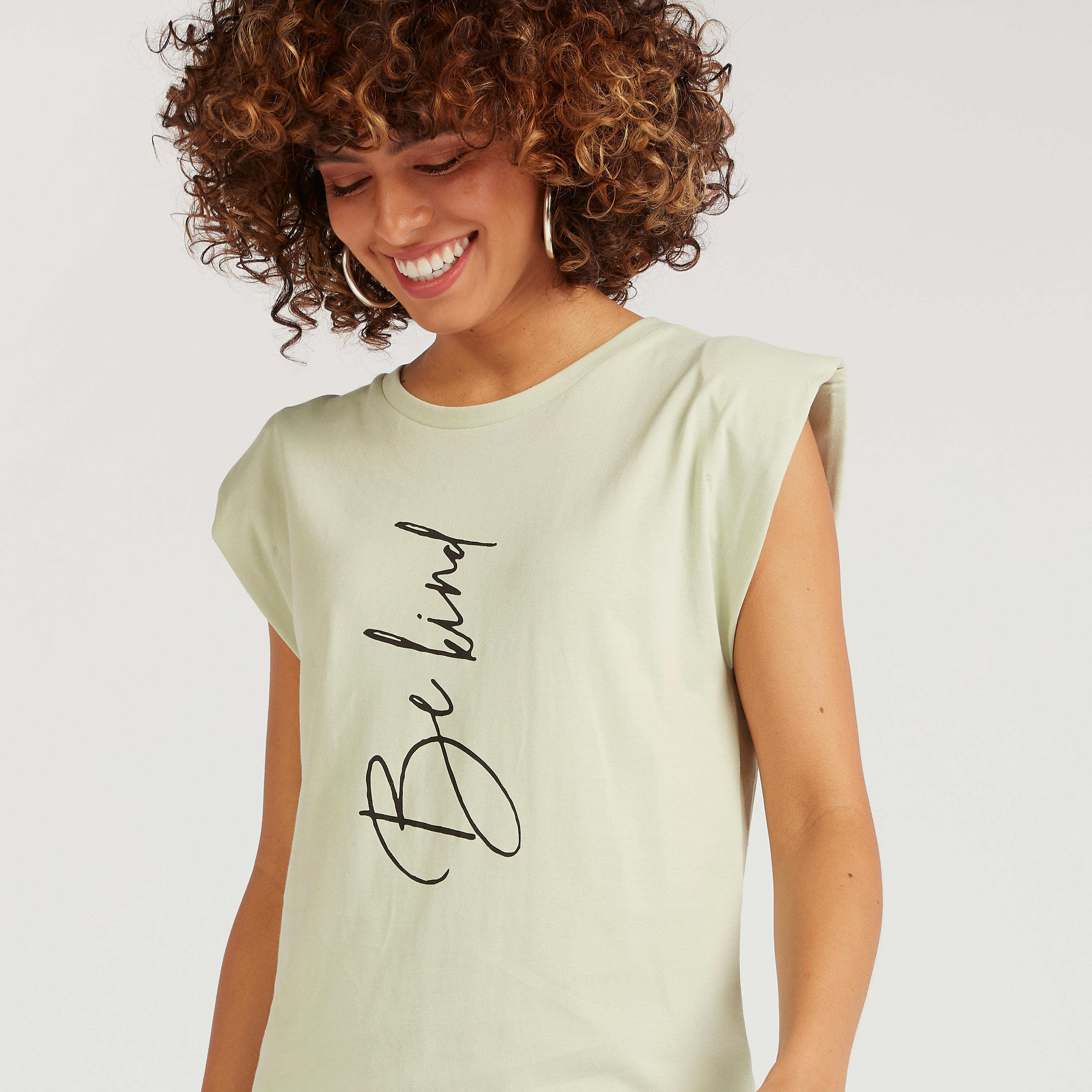 Printed Round Neck Midi T-shirt Dress with Cap Sleeves-women-clothing-dresses-image-3