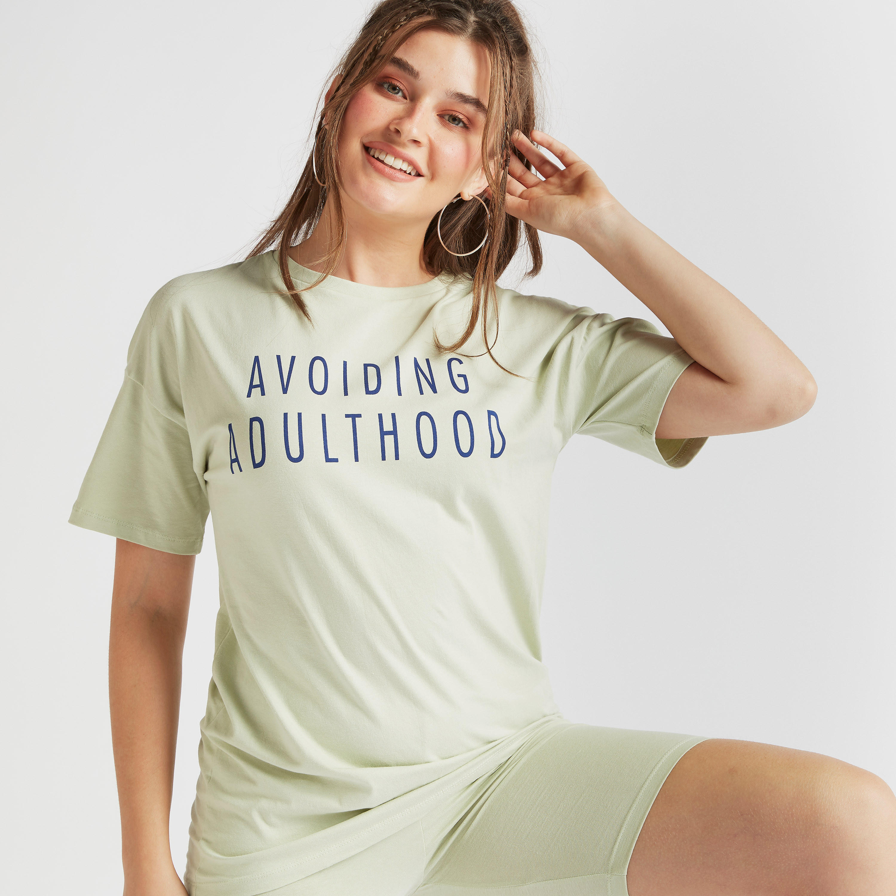 تيشيرت طويل بأكمام قصيرة وطبعات-women-clothing-tshirts-image-5