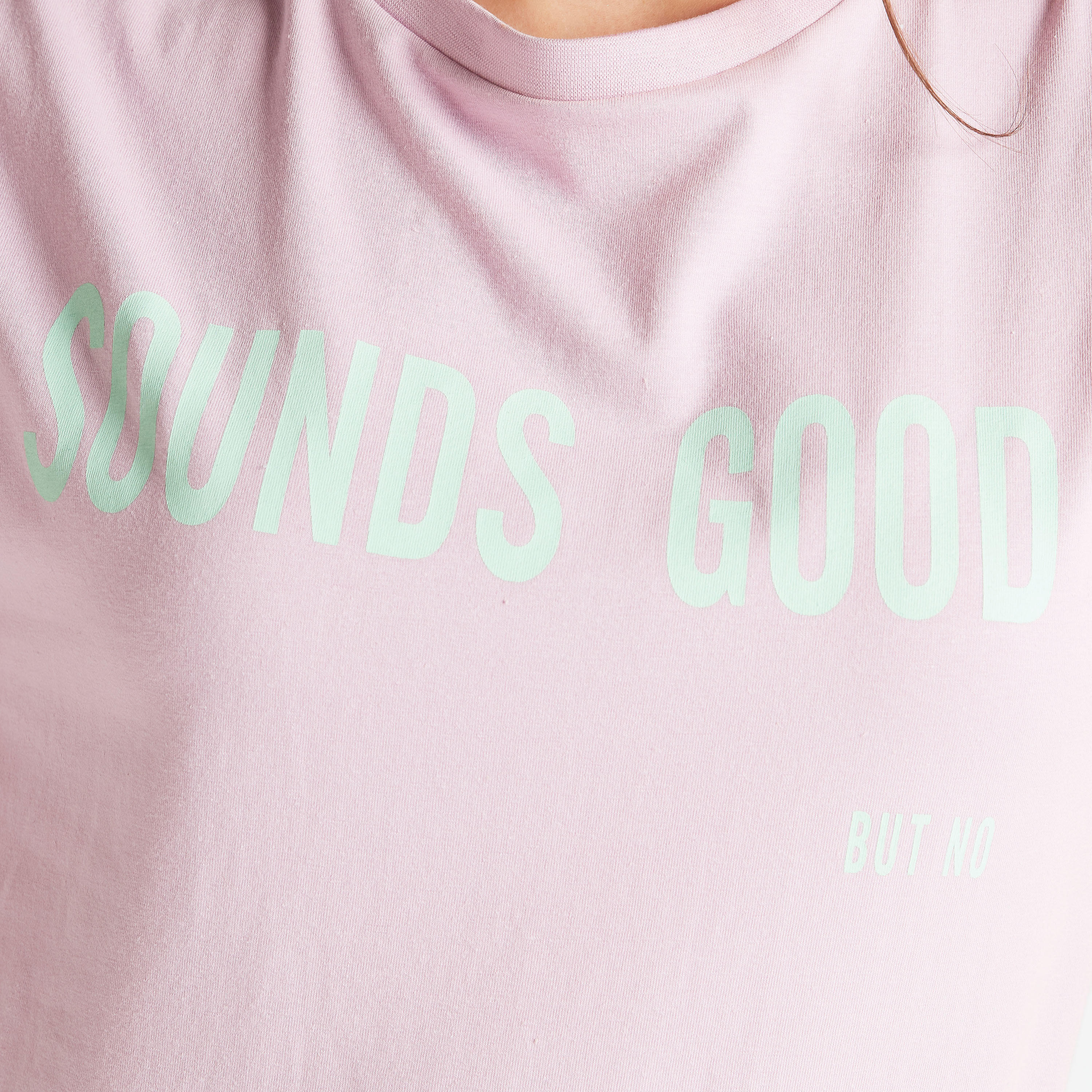 Typographic Print Crew Neck Longline T-shirt with Short Sleeves-women-clothing-tshirts-image-3