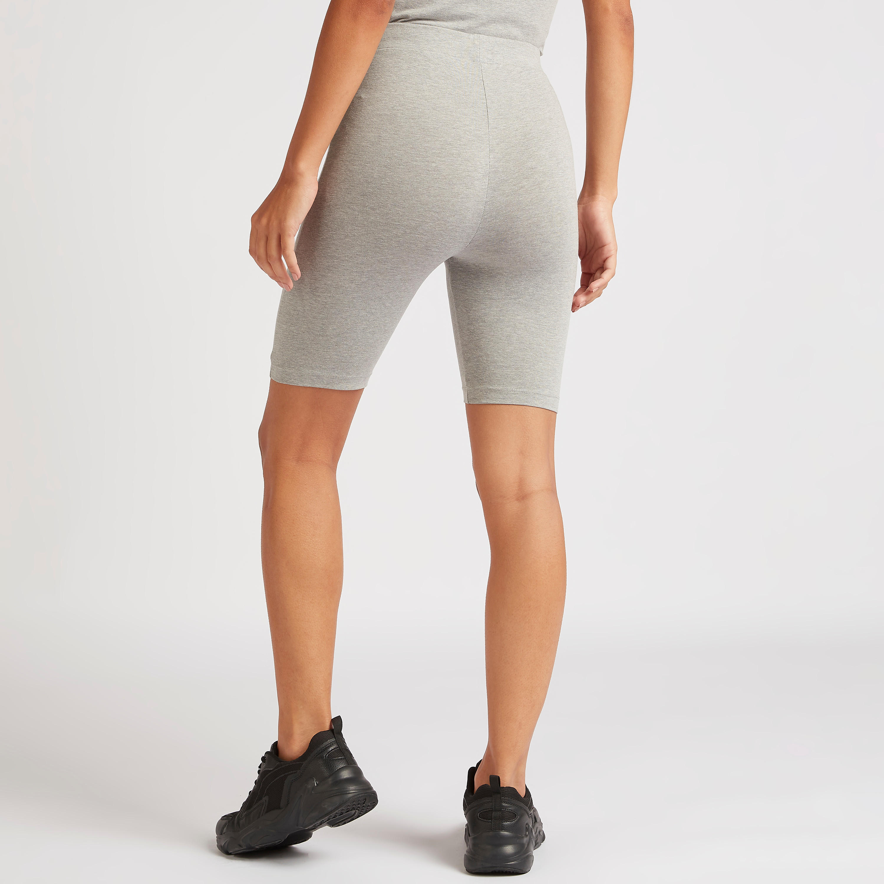 Solid Cycling Shorts with Elasticated Waistband-women-clothing-bottoms-shorts-image-4