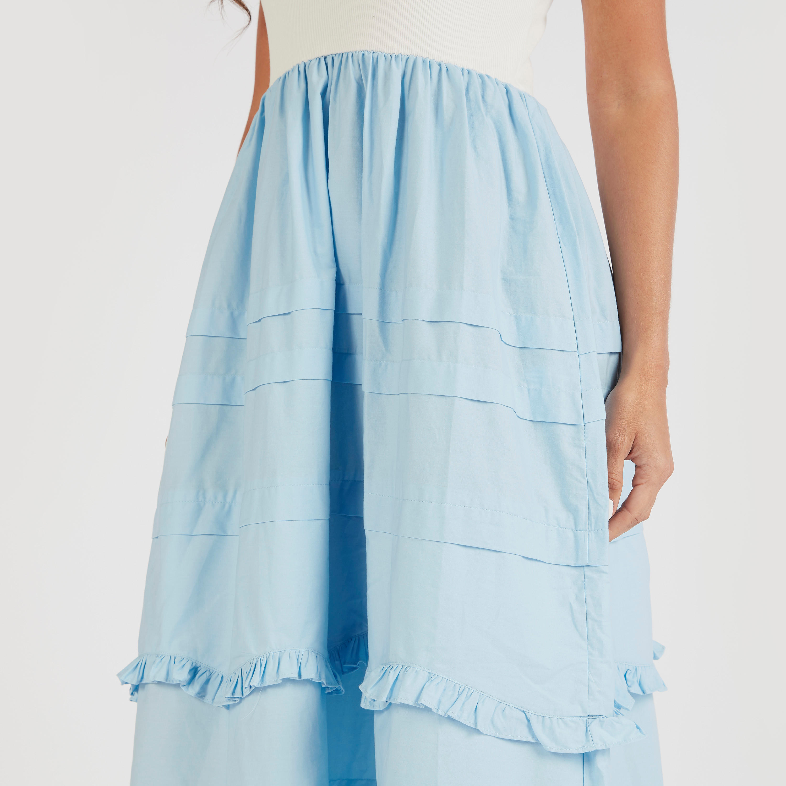 فستان سادة طويل متعدّد الطبقات إيه لاين بأحزمة-women-clothing-dresses-image-2