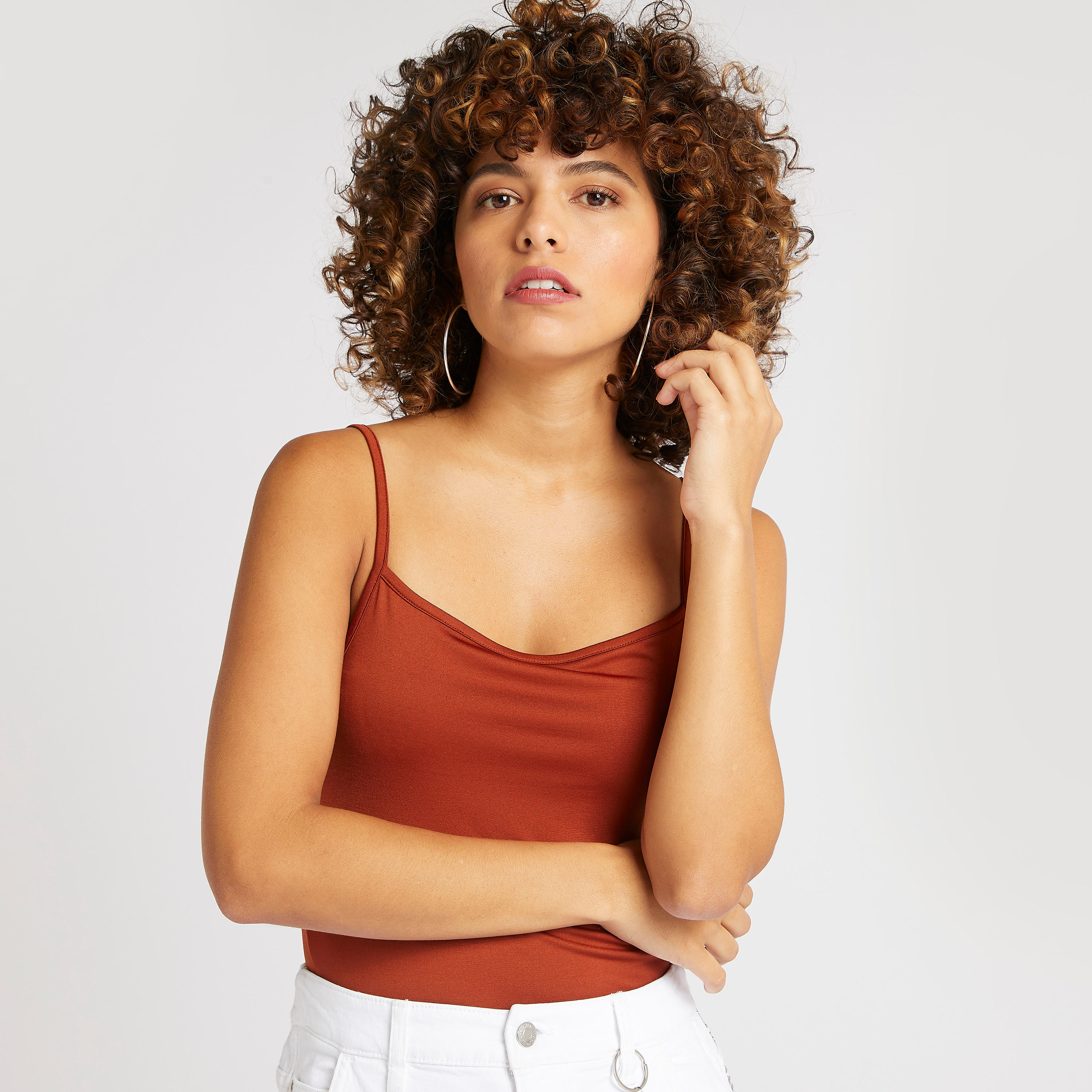 Solid Cami with Scoop Neck and Spaghetti Strap-women-clothing-tshirts-image-5