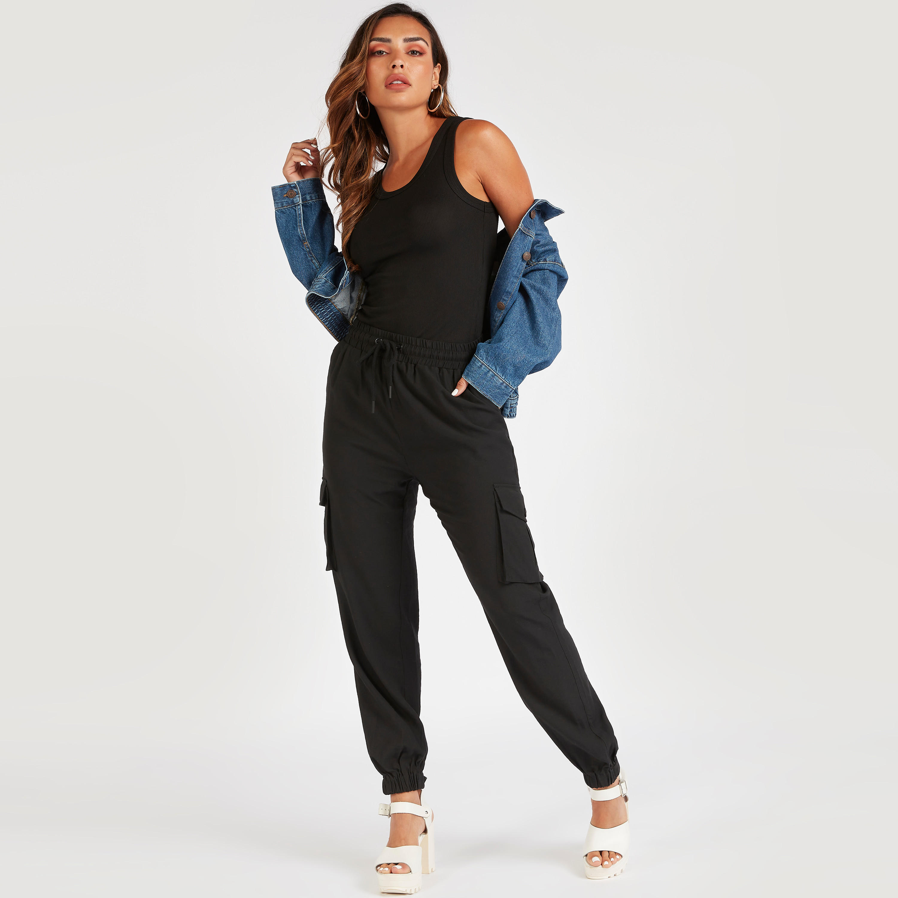 Solid Cami Top with Round Neck-women-clothing-tshirts-image-2