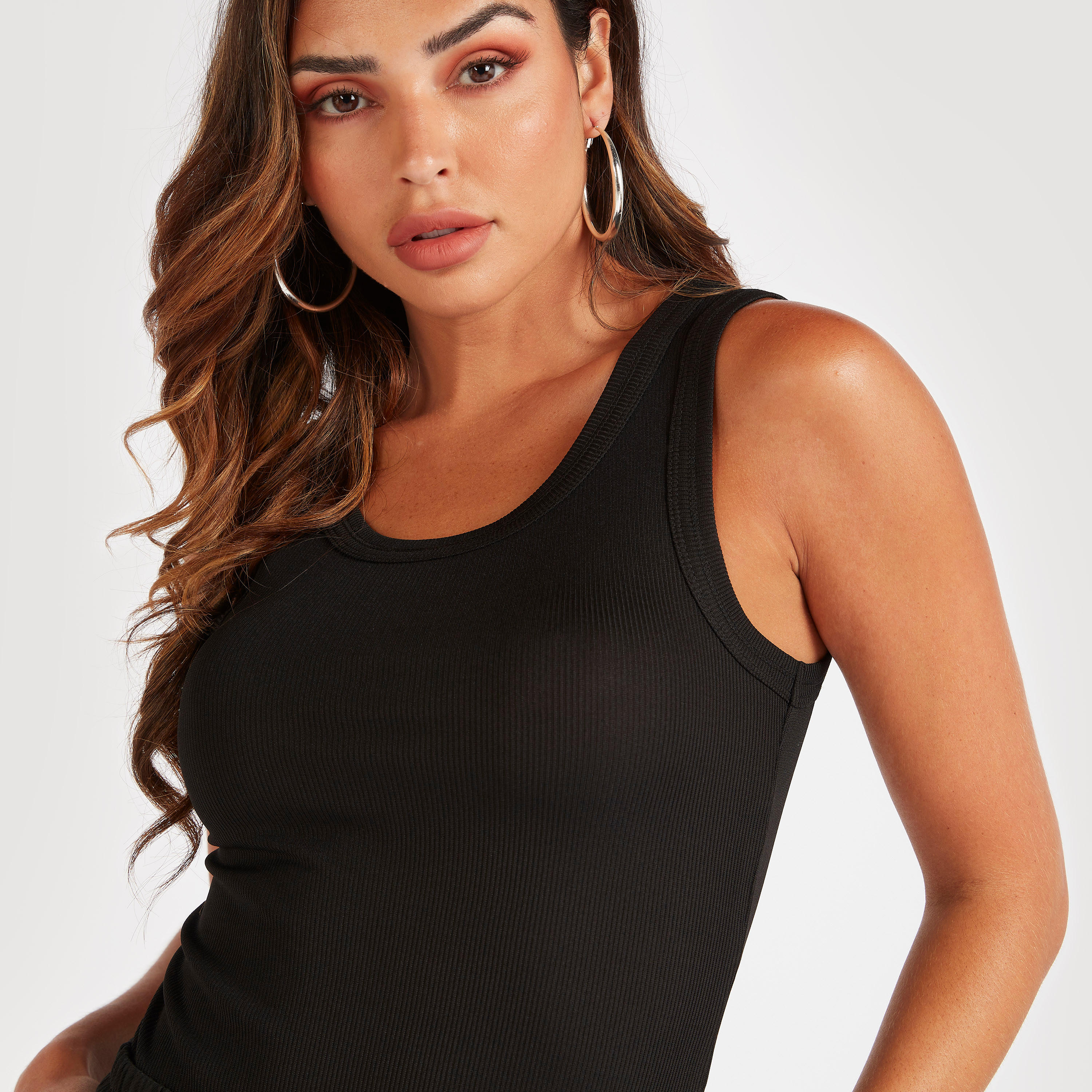 Solid Cami Top with Round Neck-women-clothing-tshirts-image-3