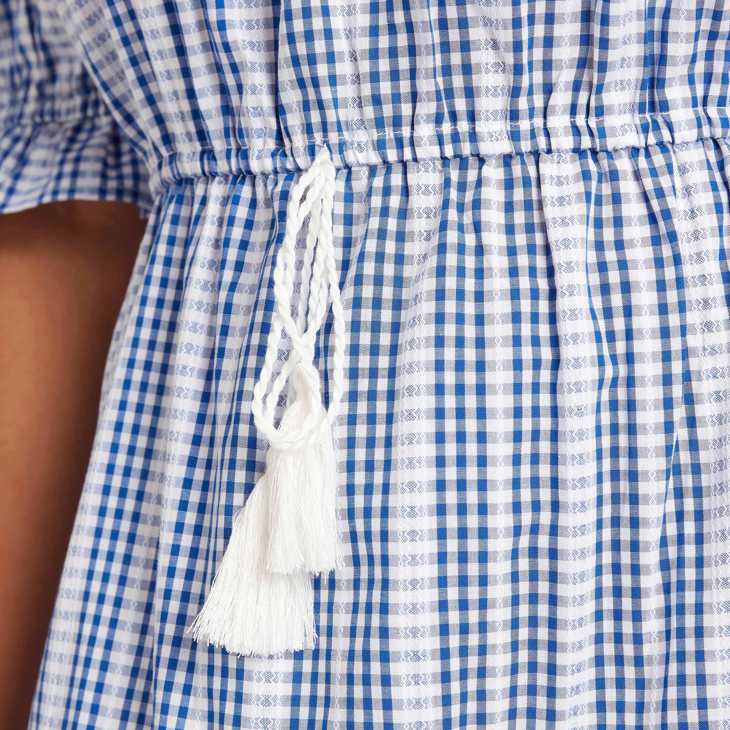 Checked Smocked Boat Neck Maxi Dress-women-clothing-dresses-image-3
