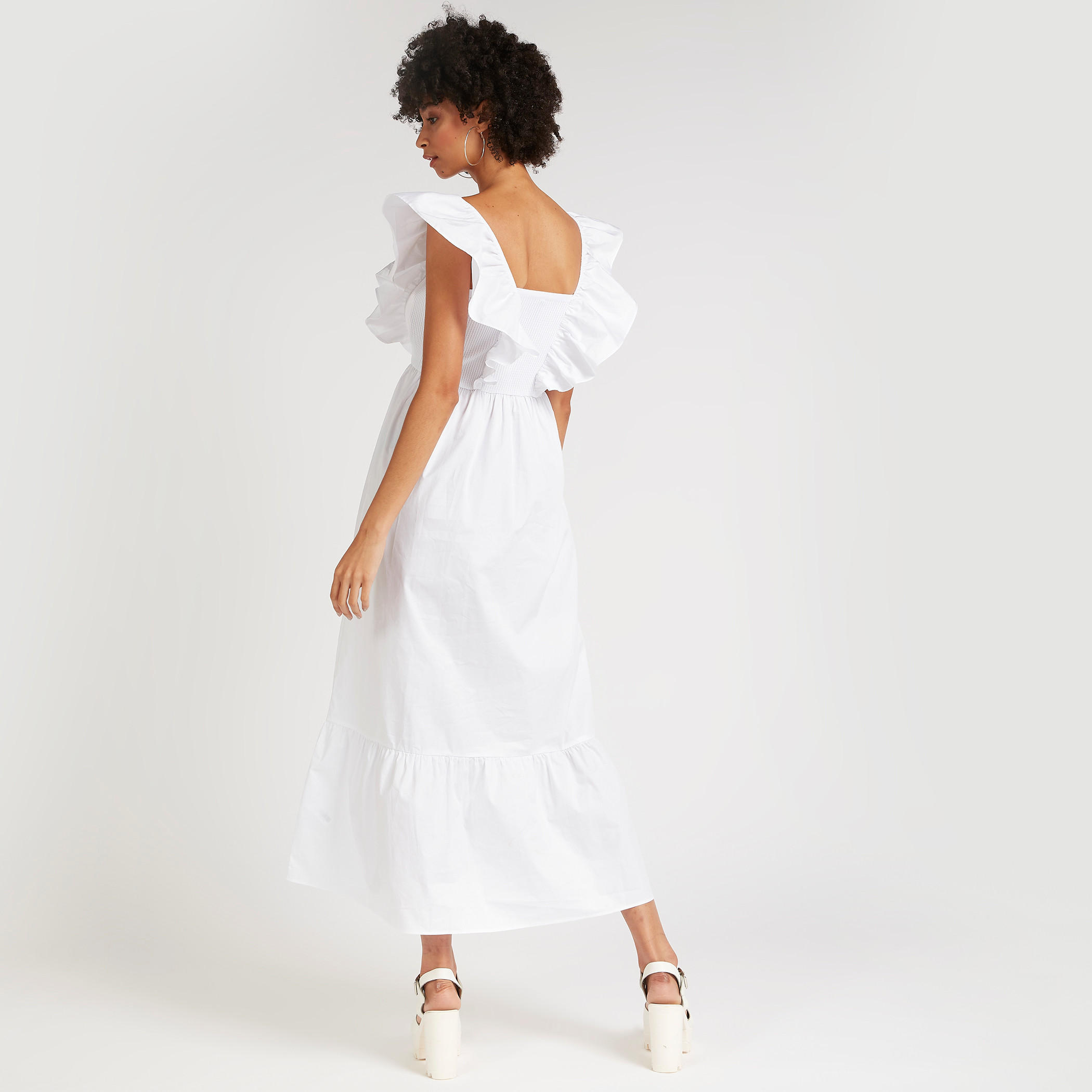 فستان سادة إيه لاين ميدي بأكمام واسعة-women-clothing-dresses-image-5