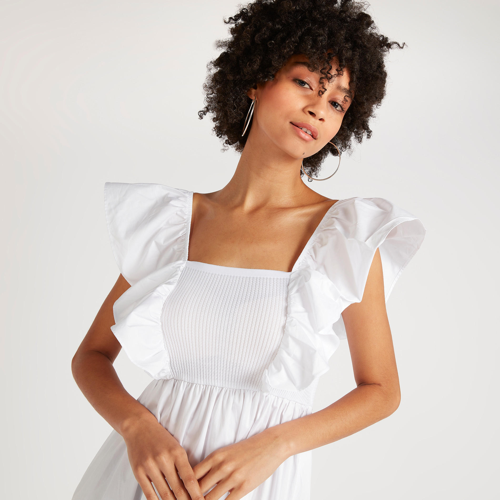 فستان سادة إيه لاين ميدي بأكمام واسعة-women-clothing-dresses-image-2