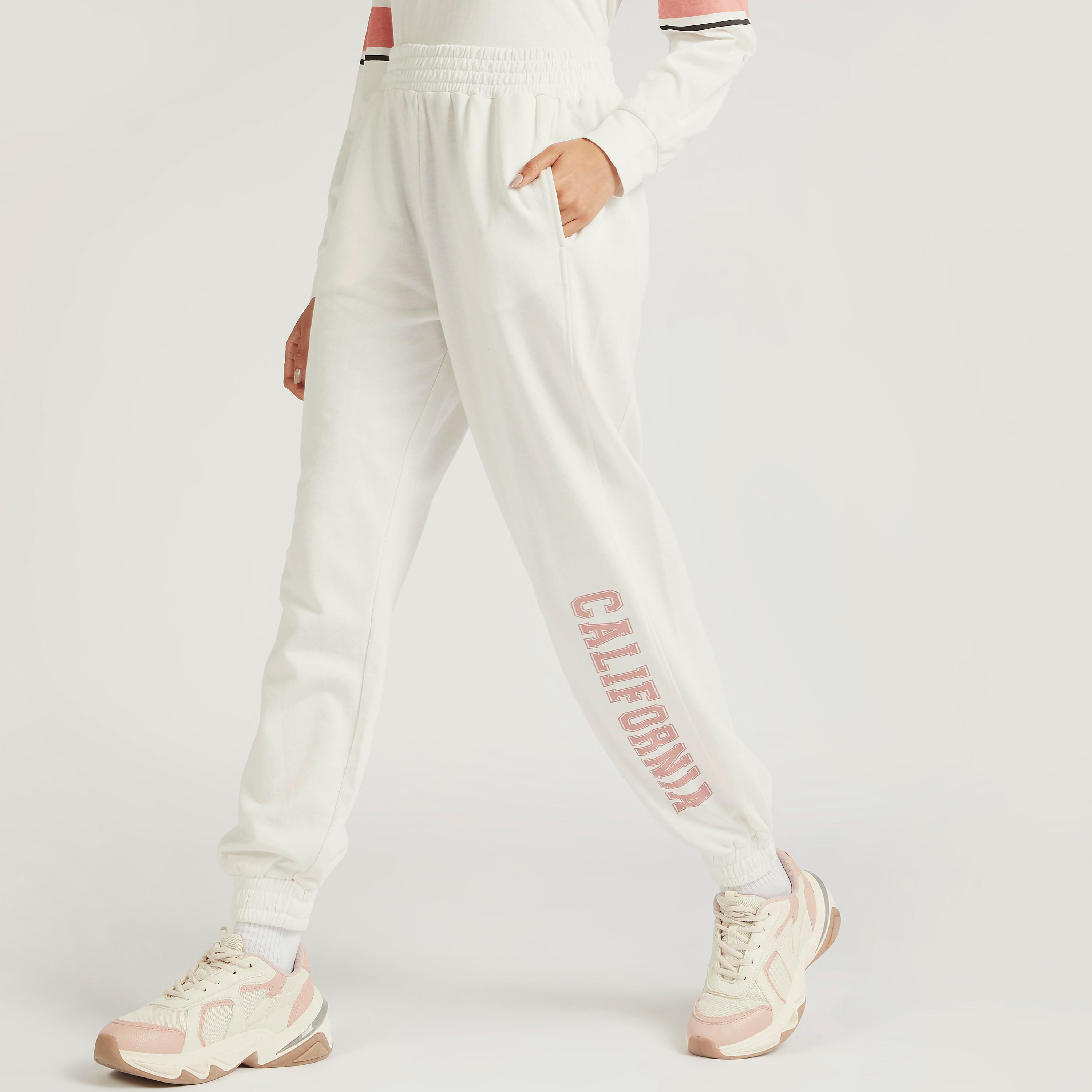 Oversized Printed Joggers with Elasticated Waist and Pockets-women-clothing-bottoms-joggers-image-1
