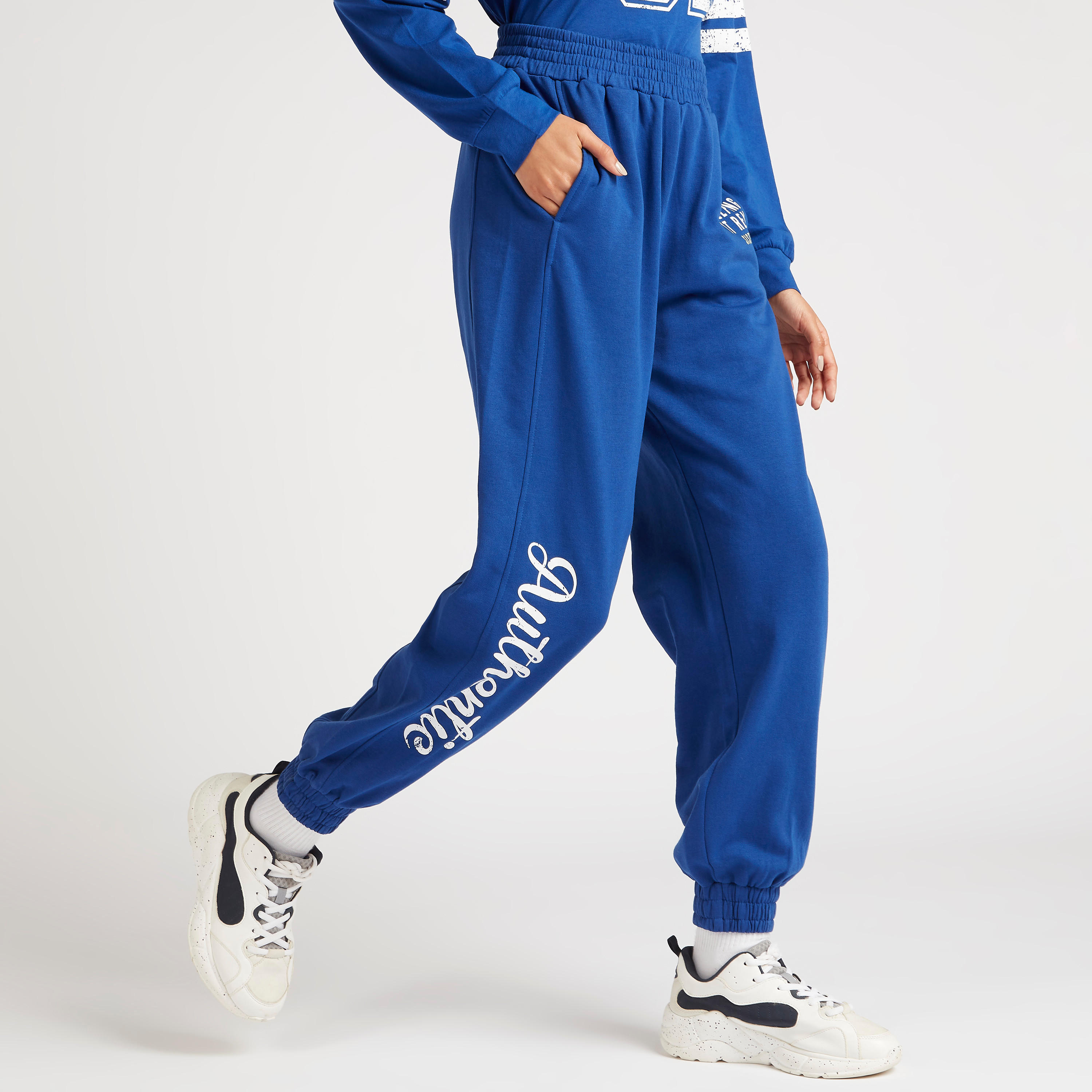 Oversized Printed Joggers with Elasticated Waist and Pockets-women-clothing-bottoms-joggers-image-1