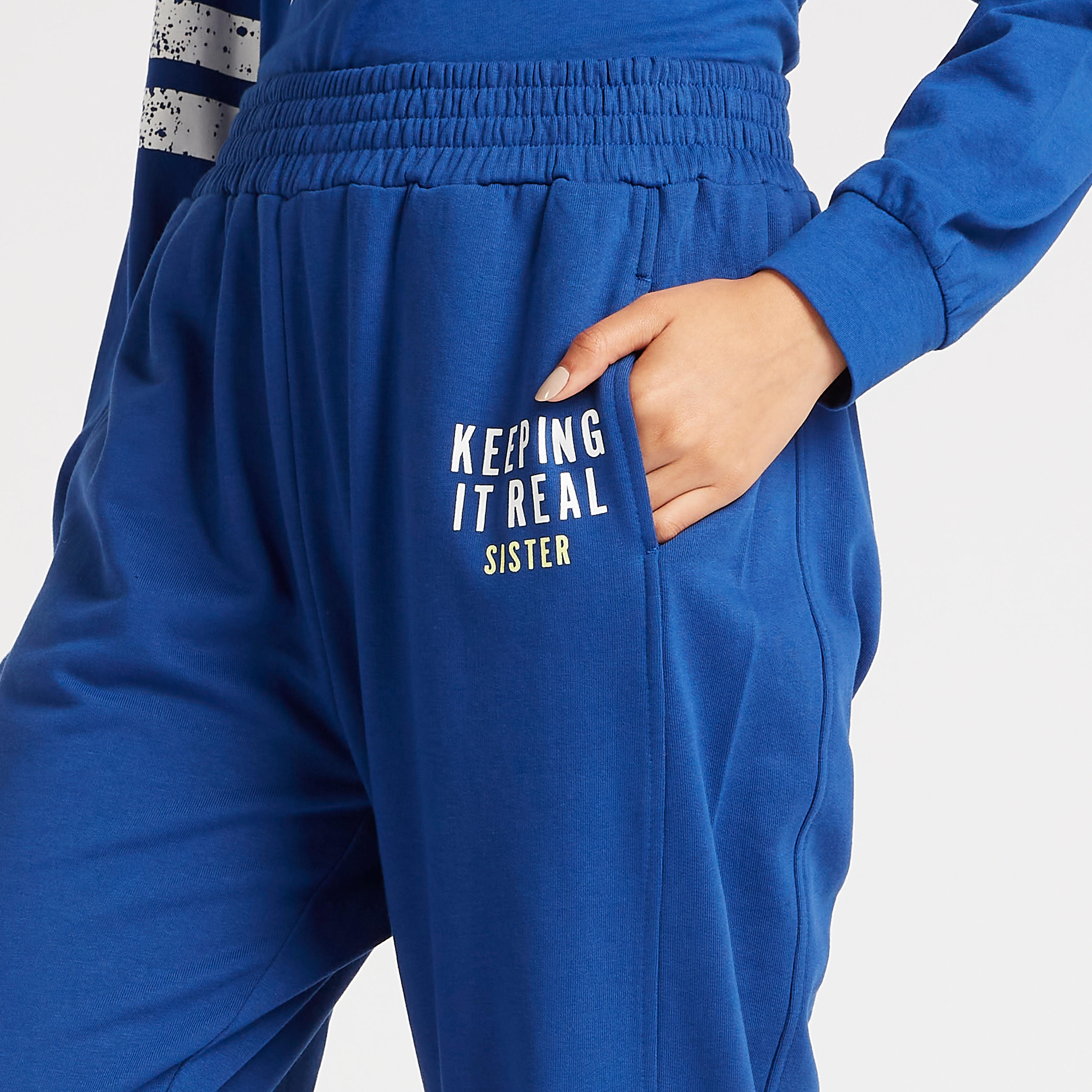 Oversized Printed Joggers with Elasticated Waist and Pockets-women-clothing-bottoms-joggers-image-3