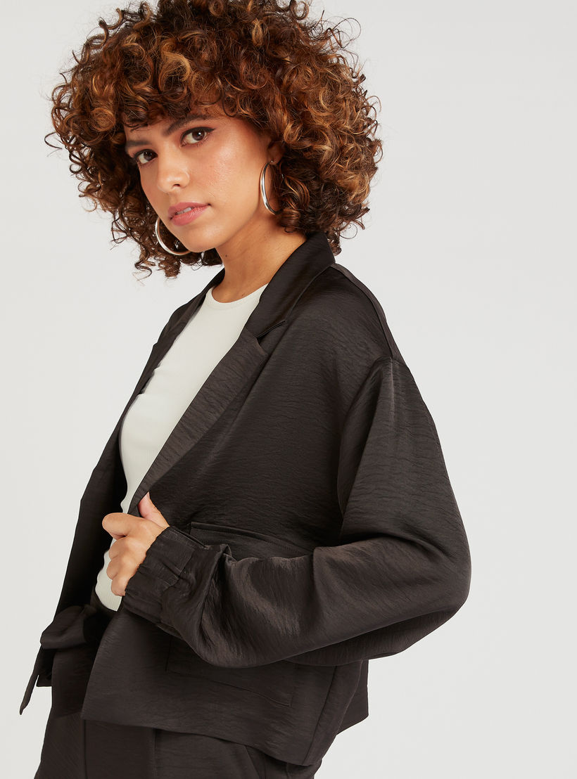 جاكيت سادة خفيف بياقة عادية وطيّة-women-winterwear-coatsandjackets-jackets-image-1
