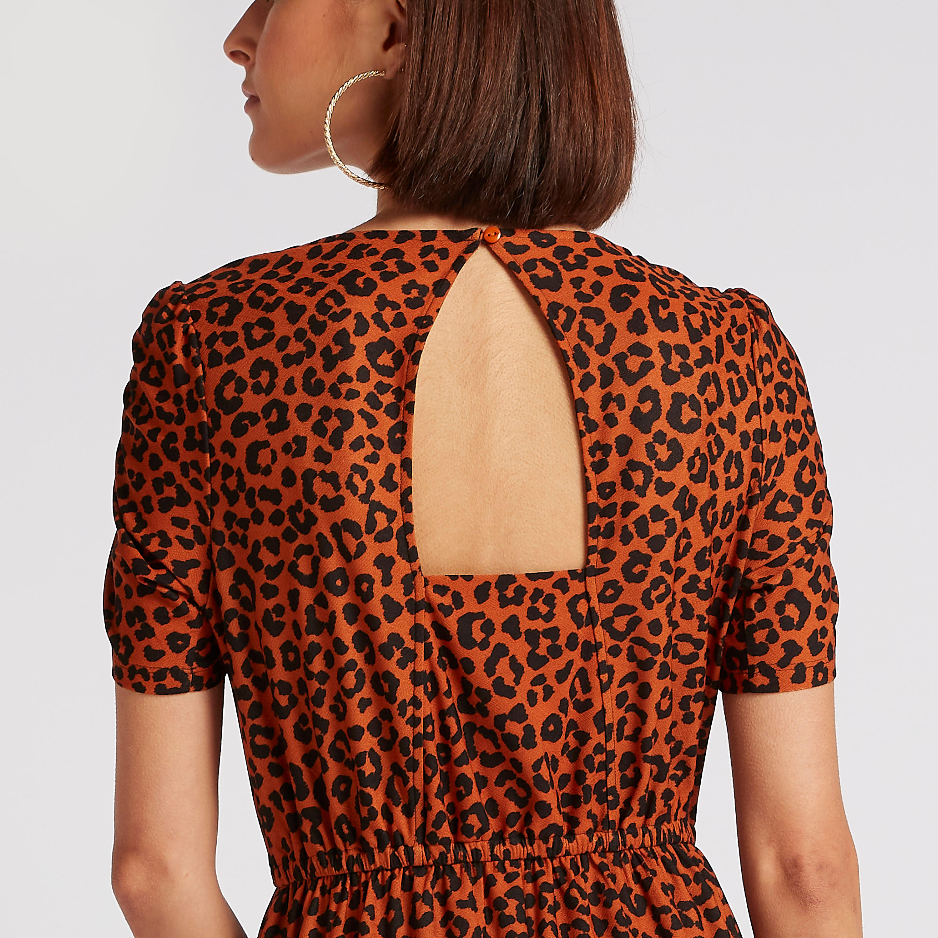 فستان إيه لاين طويل بطبعات حيوانات وأكمام قصيرة-women-clothing-dresses-image-3