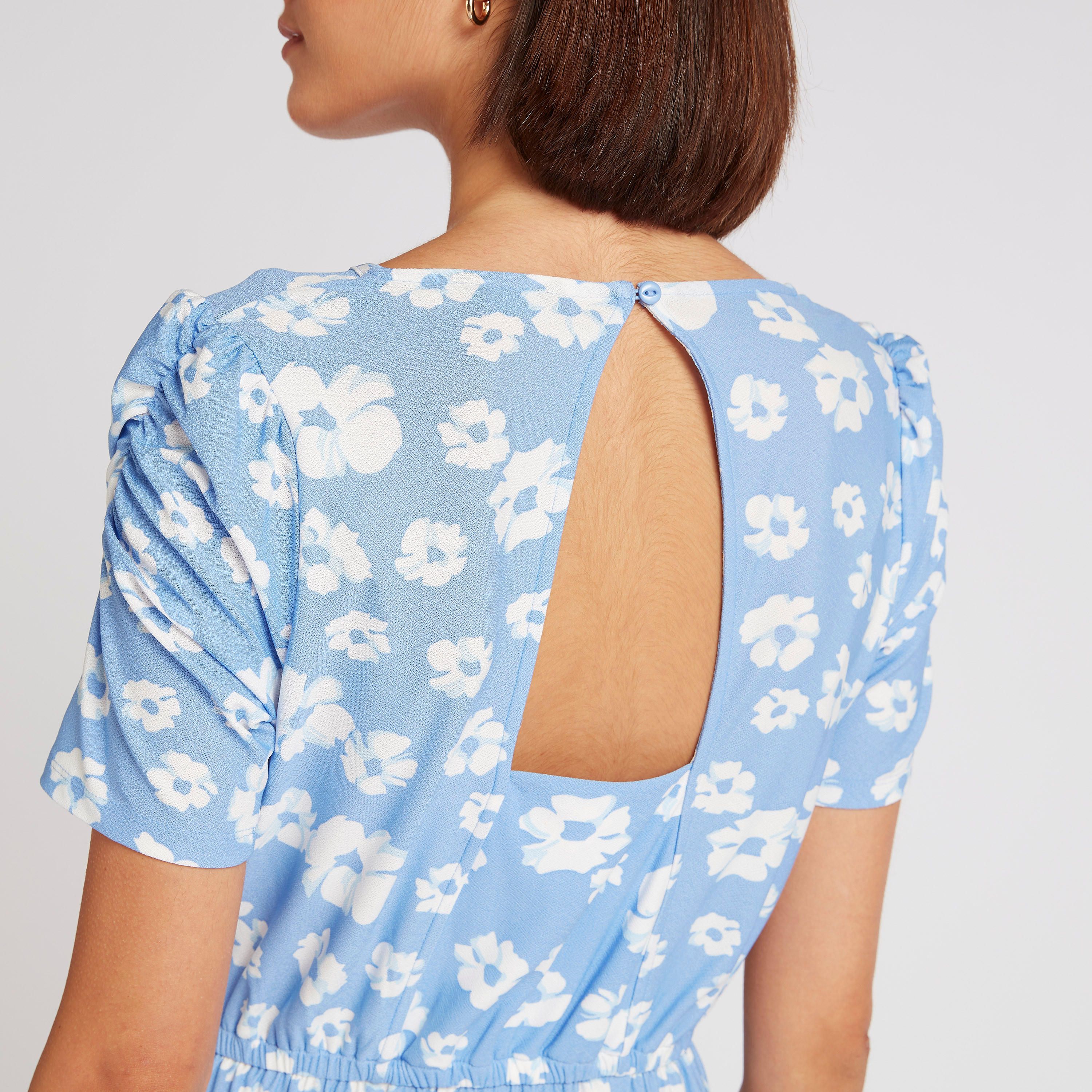 فستان إيه لاين طويل بطبعات أزهار وأكمام قصيرة-women-clothing-dresses-image-6