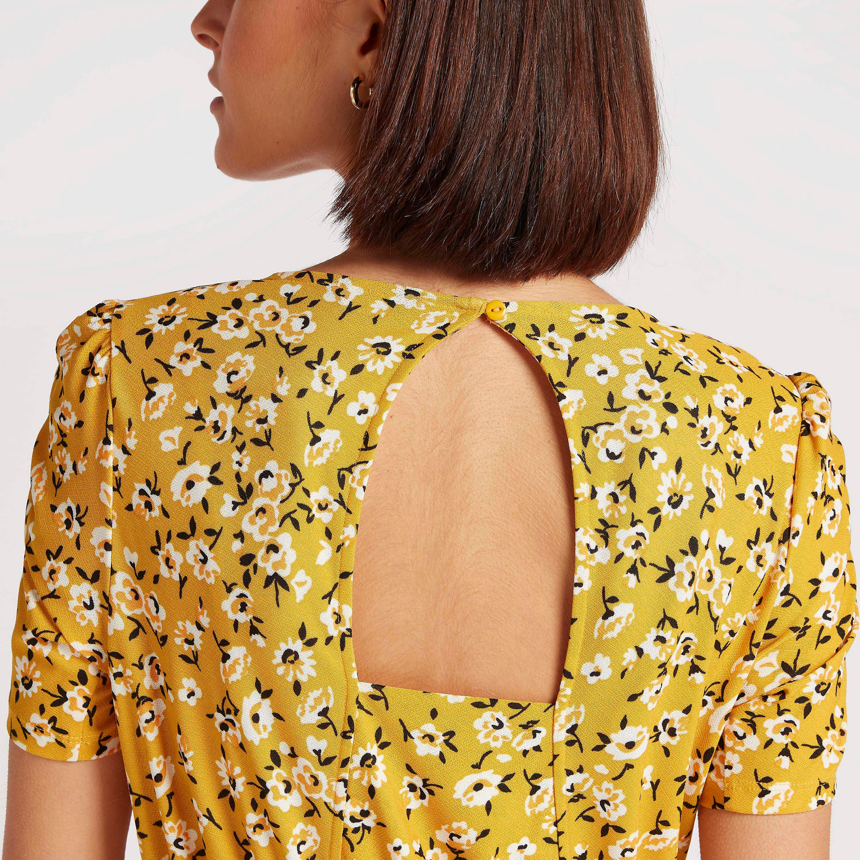 فستان طويل إيه لاين بأكمام قصيرة وطبعات زهرية-women-clothing-dresses-image-3